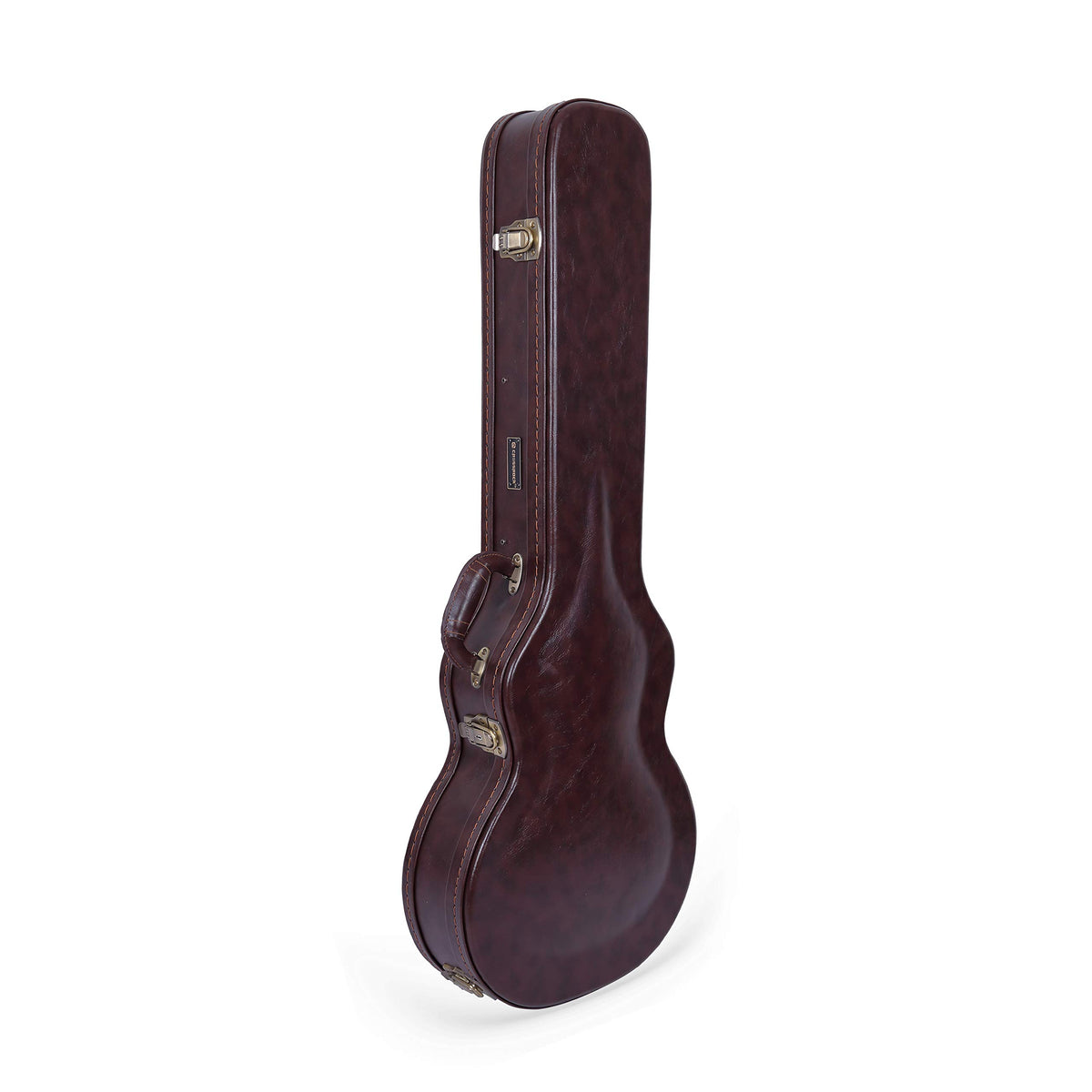 Crossrock Hardshell Arch Top Wood Case Fits Les Paul Electric Guitars-Brown(Crw600Lbr)