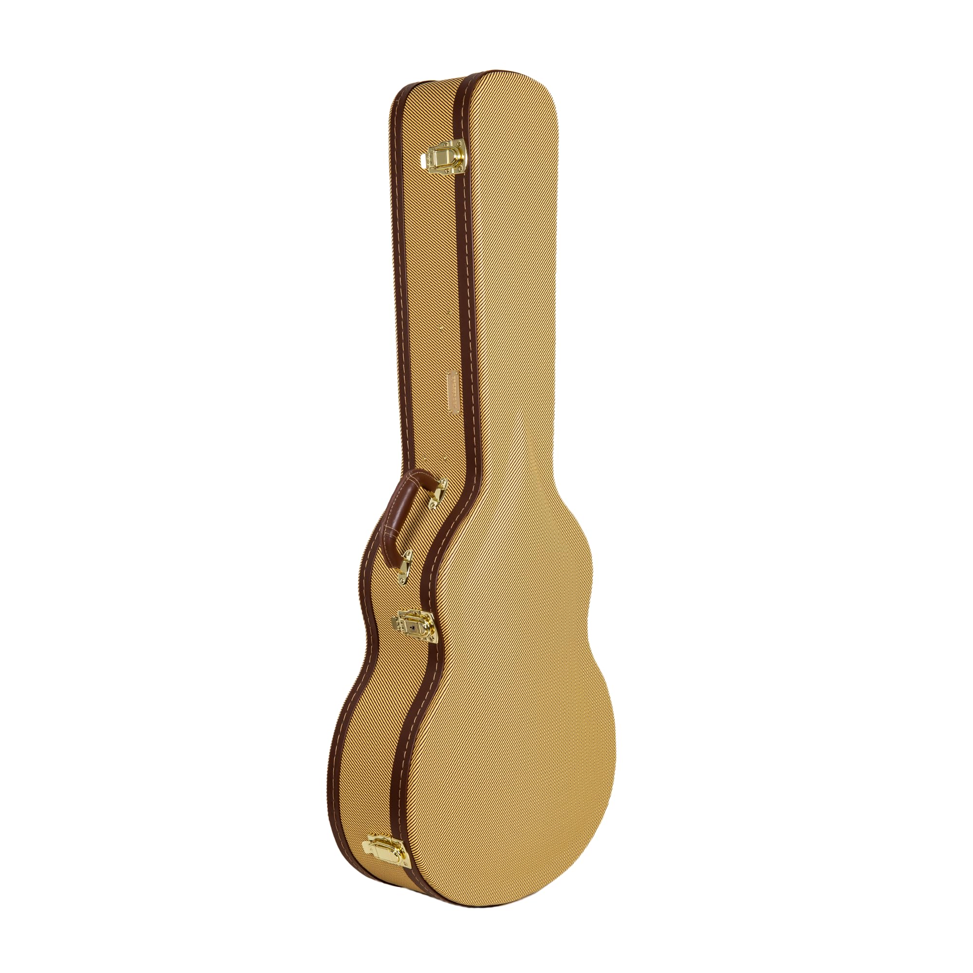 Crossrock Wooden Guitar Case for 14-Fret L-00, Martin CEO, Taylor GC, Yamaha AC/LS | Locking Latch, Storage Compartment - Vinyl 