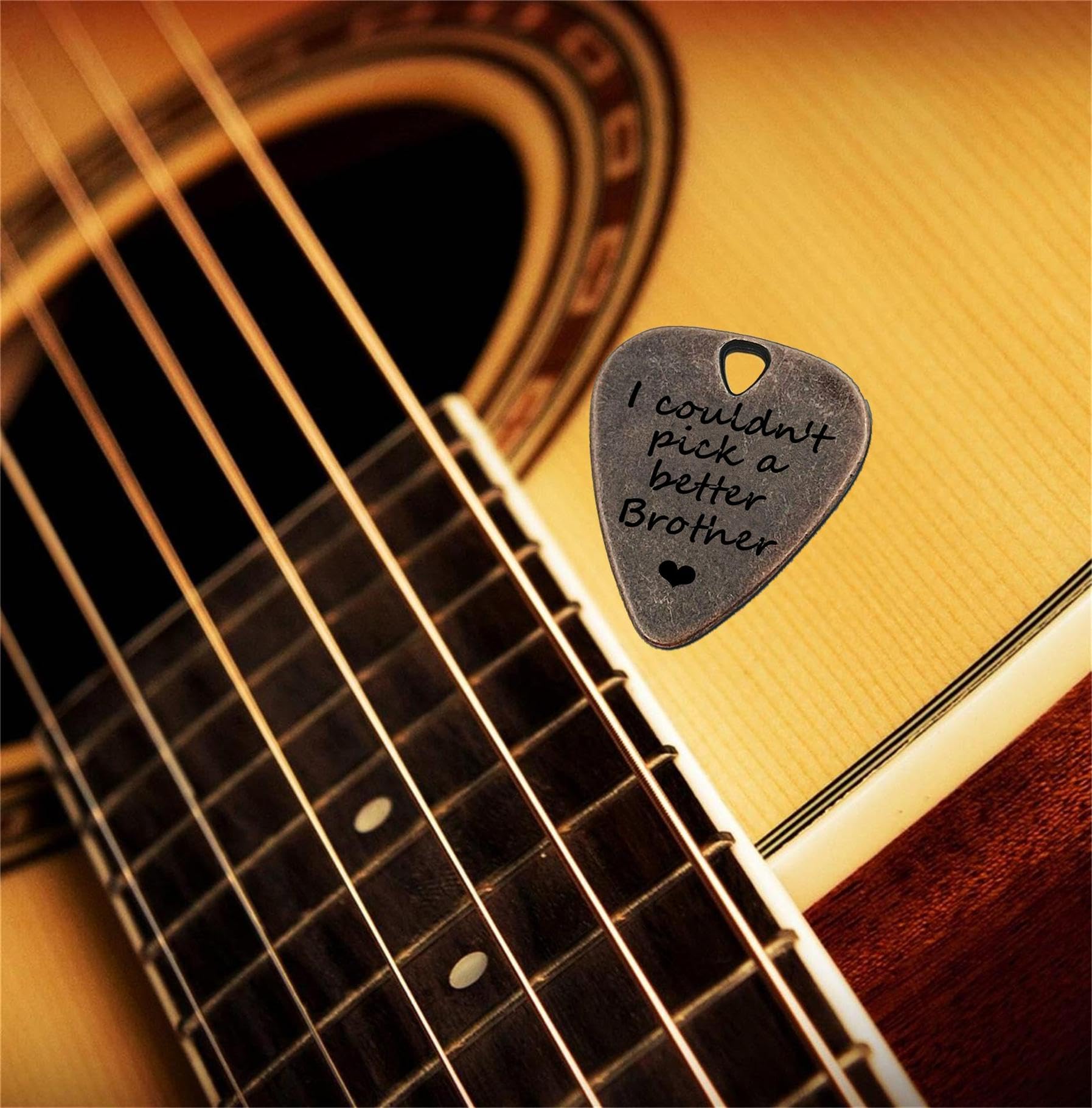 JUPPE Birthday Gifts For Brother, I Cloudn't Pick A Better Brother Guitar Picks, Bronze Music Gifts For Brother (I Cloudn't Pick
