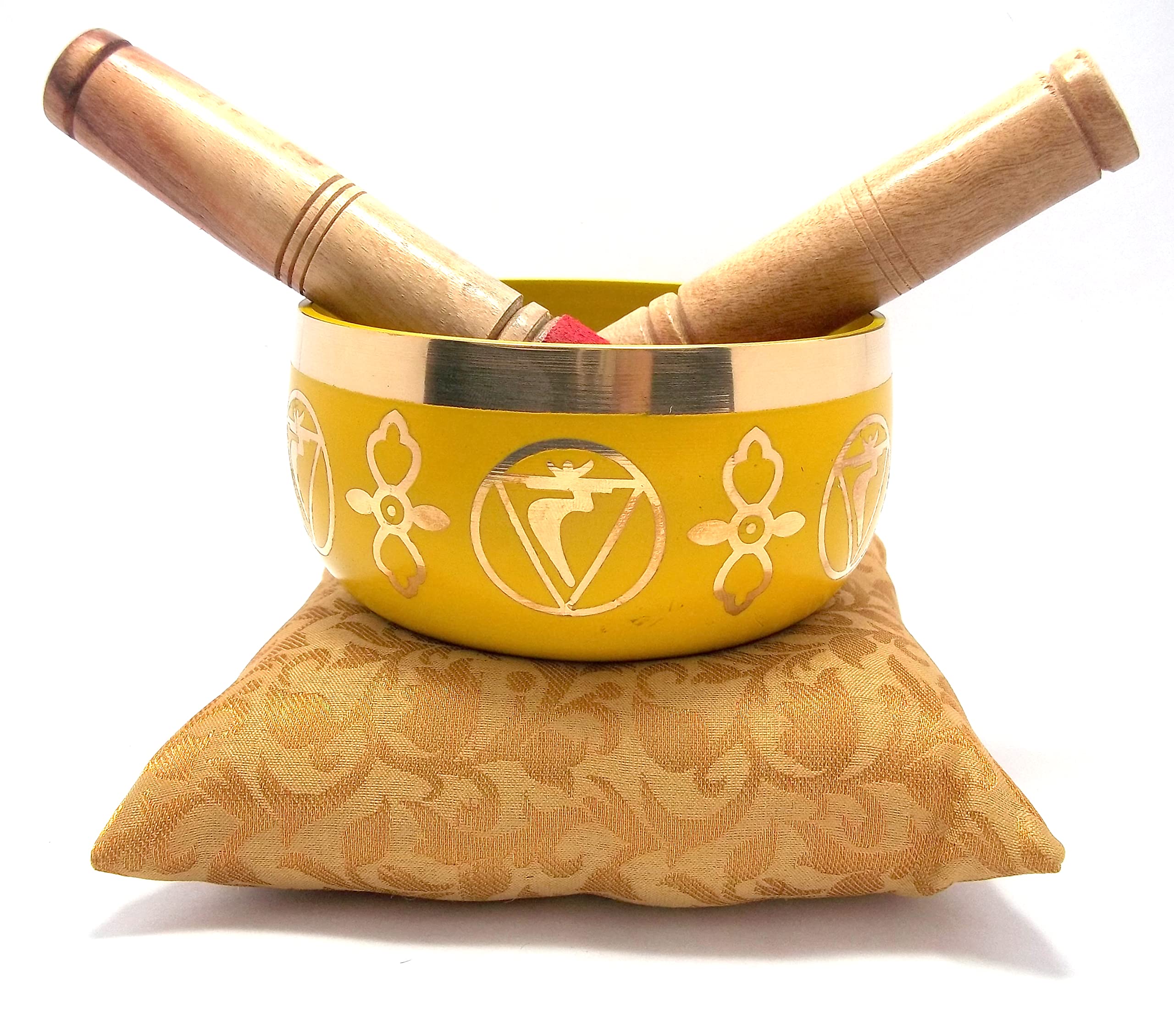 Uv Creation 5 Inch Brass Singing Bowl with Solar Plexus/Manipura Chakra Design  Perfect for Meditation, Chakra Healing, Sound Th