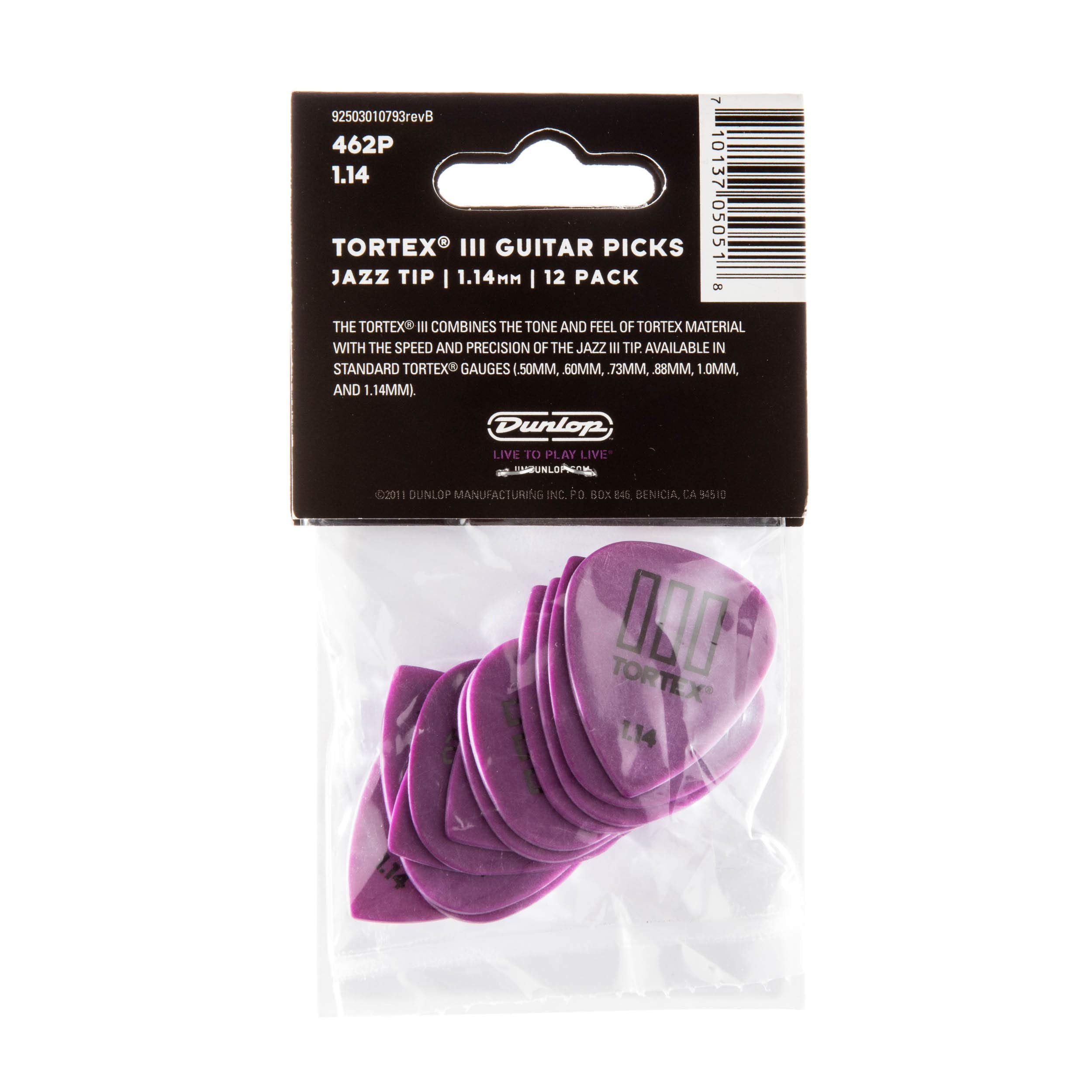 JIM DUNLOP 462P1.14 TIII, Purple, 1.14mm, 12/Player's Pack