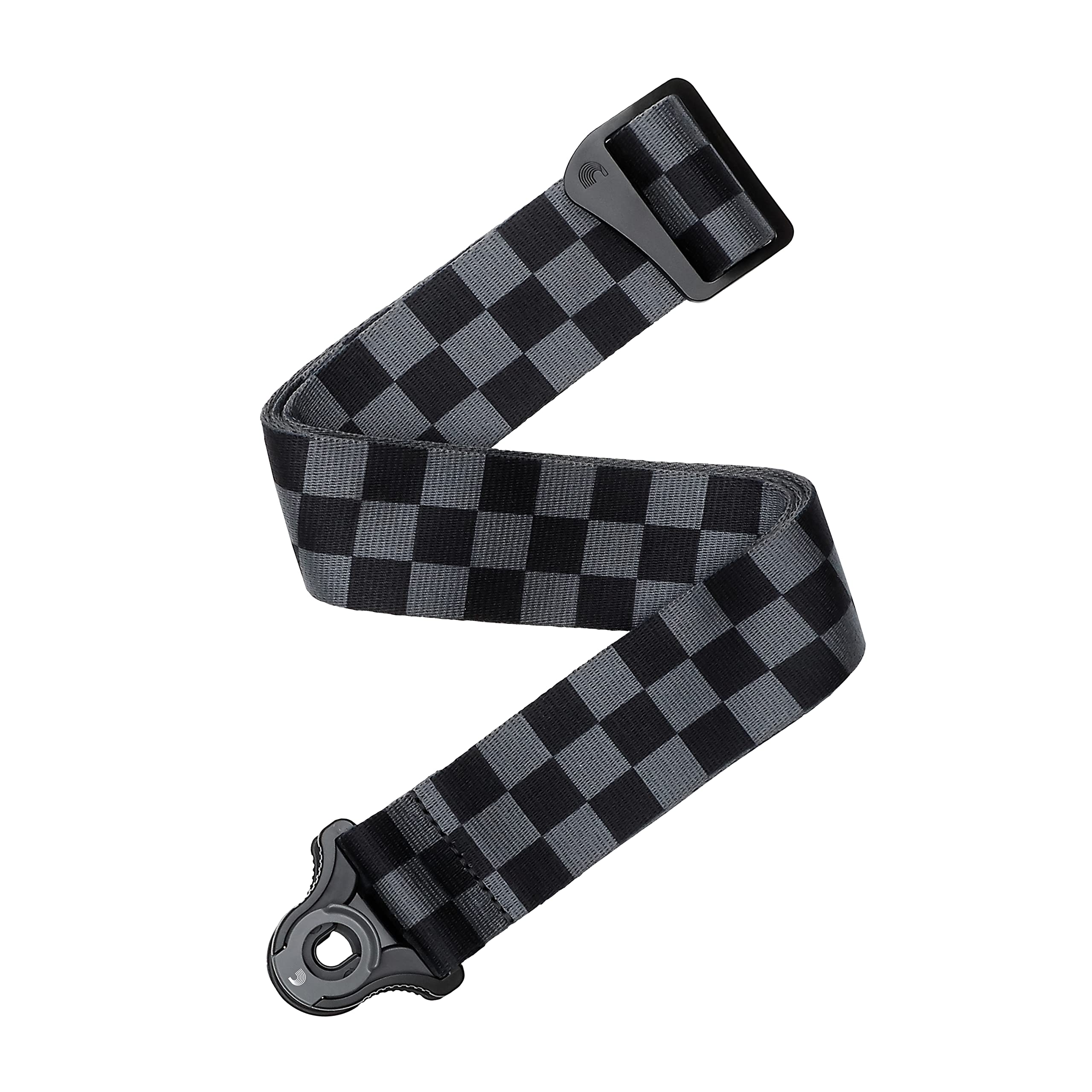 D 'Addario Accessories D 'Addario Auto Lock Guitar Strap, Checkerboard Black & Grey