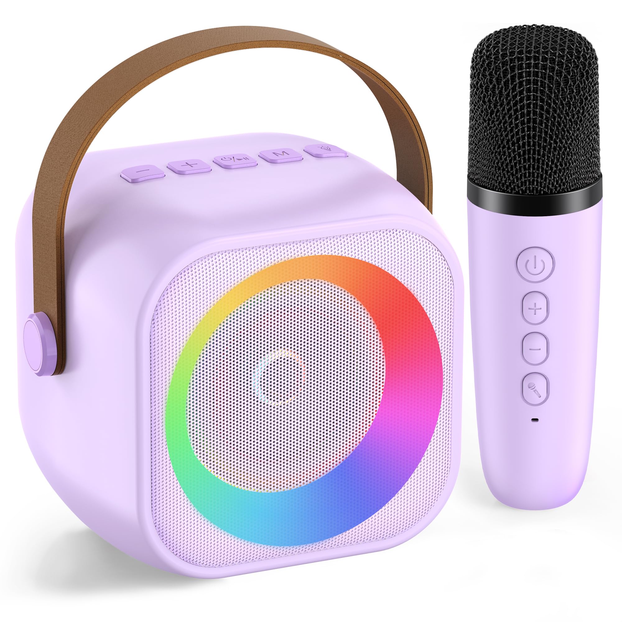 Karaoke Machine for Kids Toys for 4-12+ Year Old, Mini Portable Bluetooth Speaker with 2 Wireless Microphones, Birthday Party fo