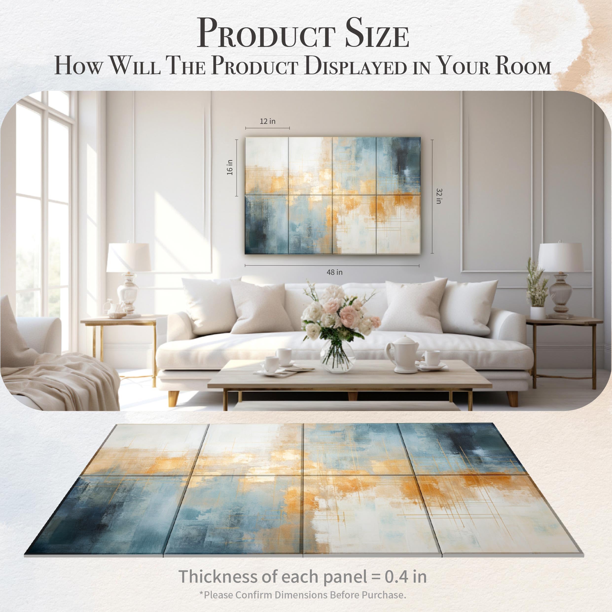 Soon Global 8-Pack Acoustical Wall Panels, 48 X 32 Inches Art Acoustic Panels, Decorative Acoustic Panels, Acoustic Wall Panels,