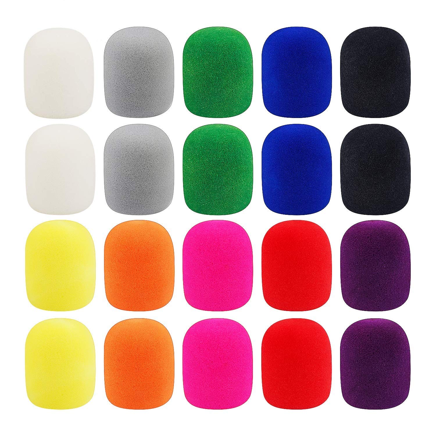 Microphone Foam Covers, Augshy 20 Pack Thick Handheld Stage Microphone Cover Foam Karaoke DJ Microphone Covers Disposable(10 Col