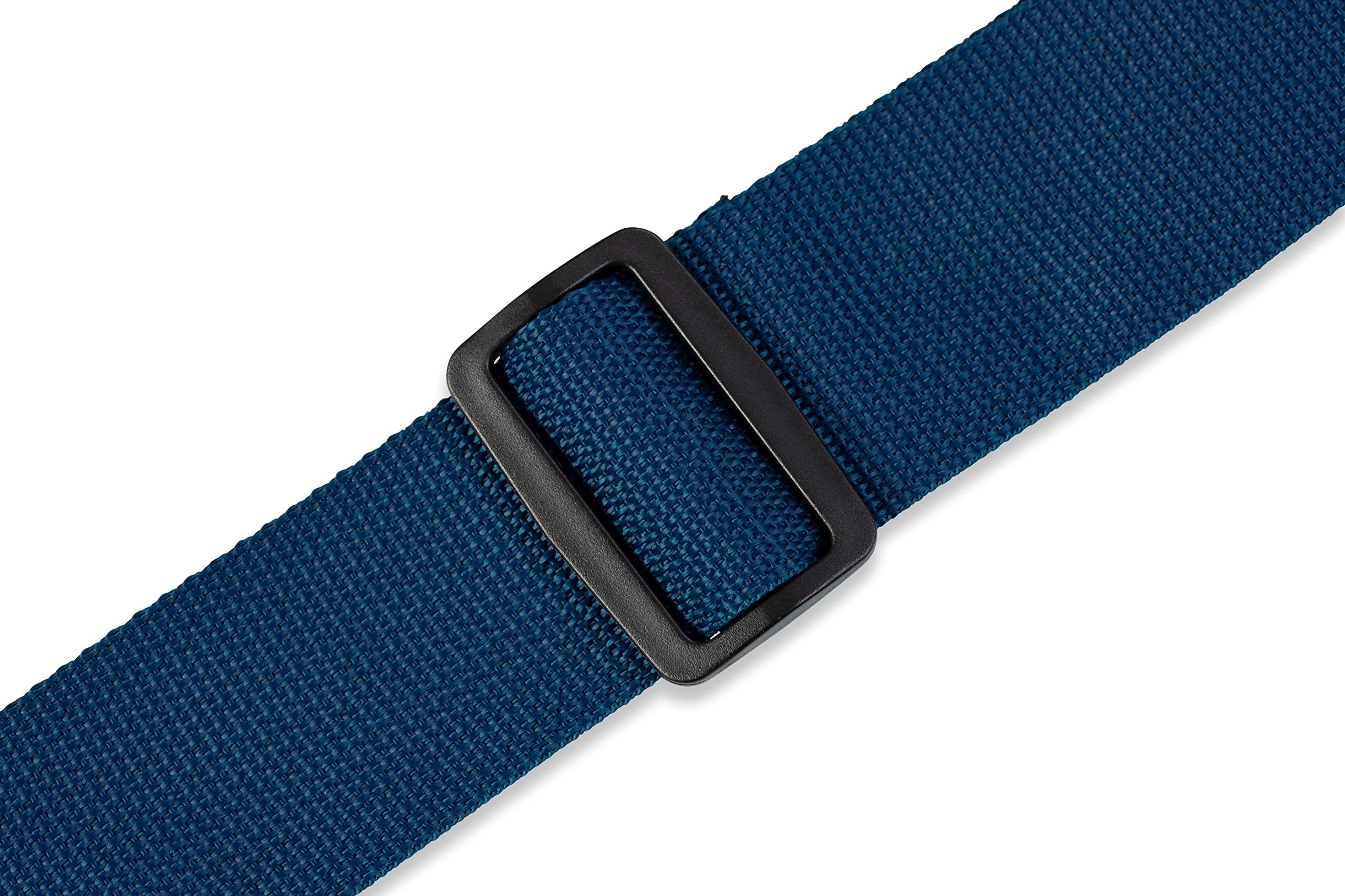 Levy's Leathers 2'' Polypropylene Guitar Strap with Genuine Leather Ends and Tri-glide Adjustment. Navy (M8POLY-NAV)