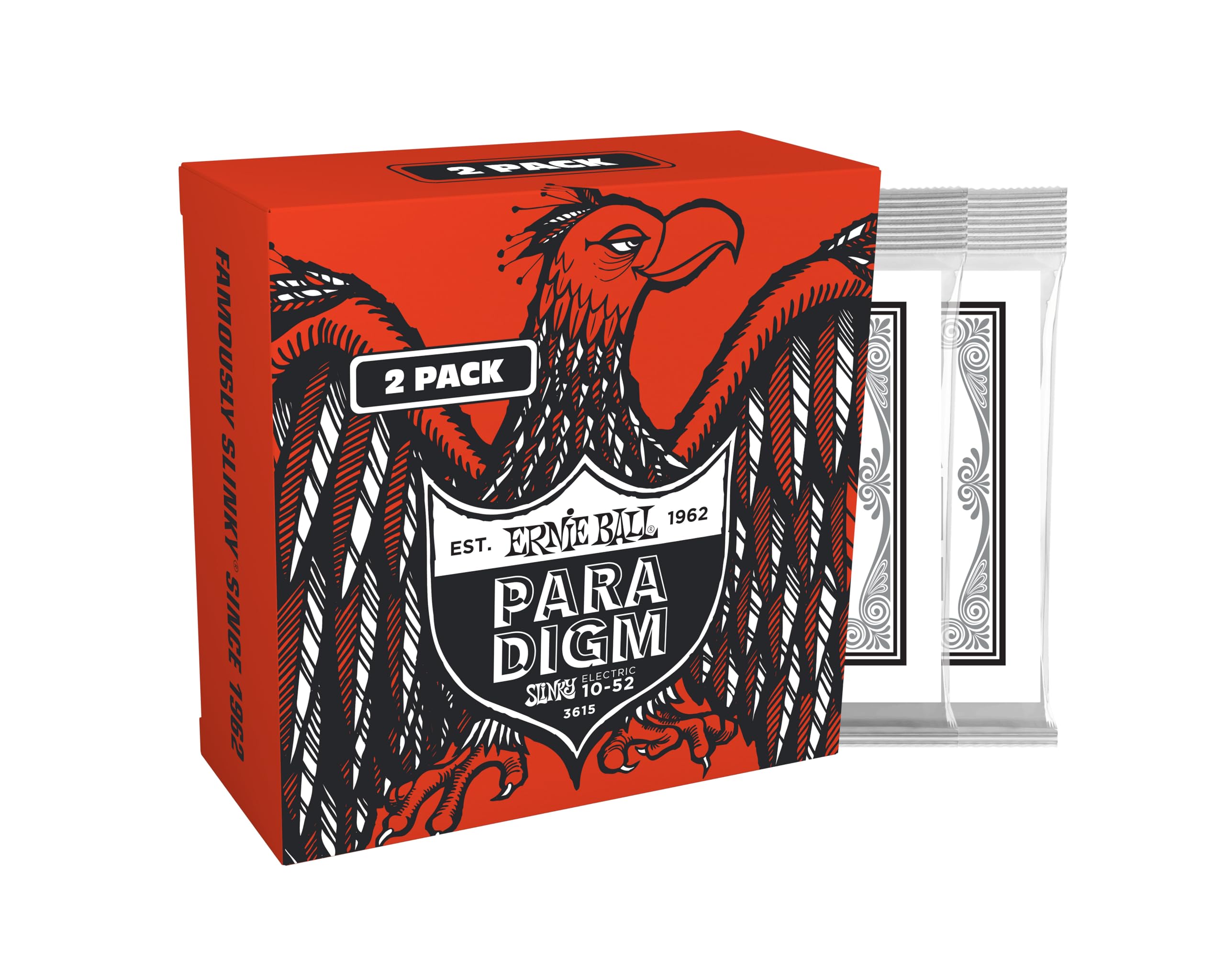 Ernie Ball Skinny Top Heavy Bottom Slinky Paradigm Electric Guitar Strings Amazon Exclusive 2 Pack 10-52 (P03615)