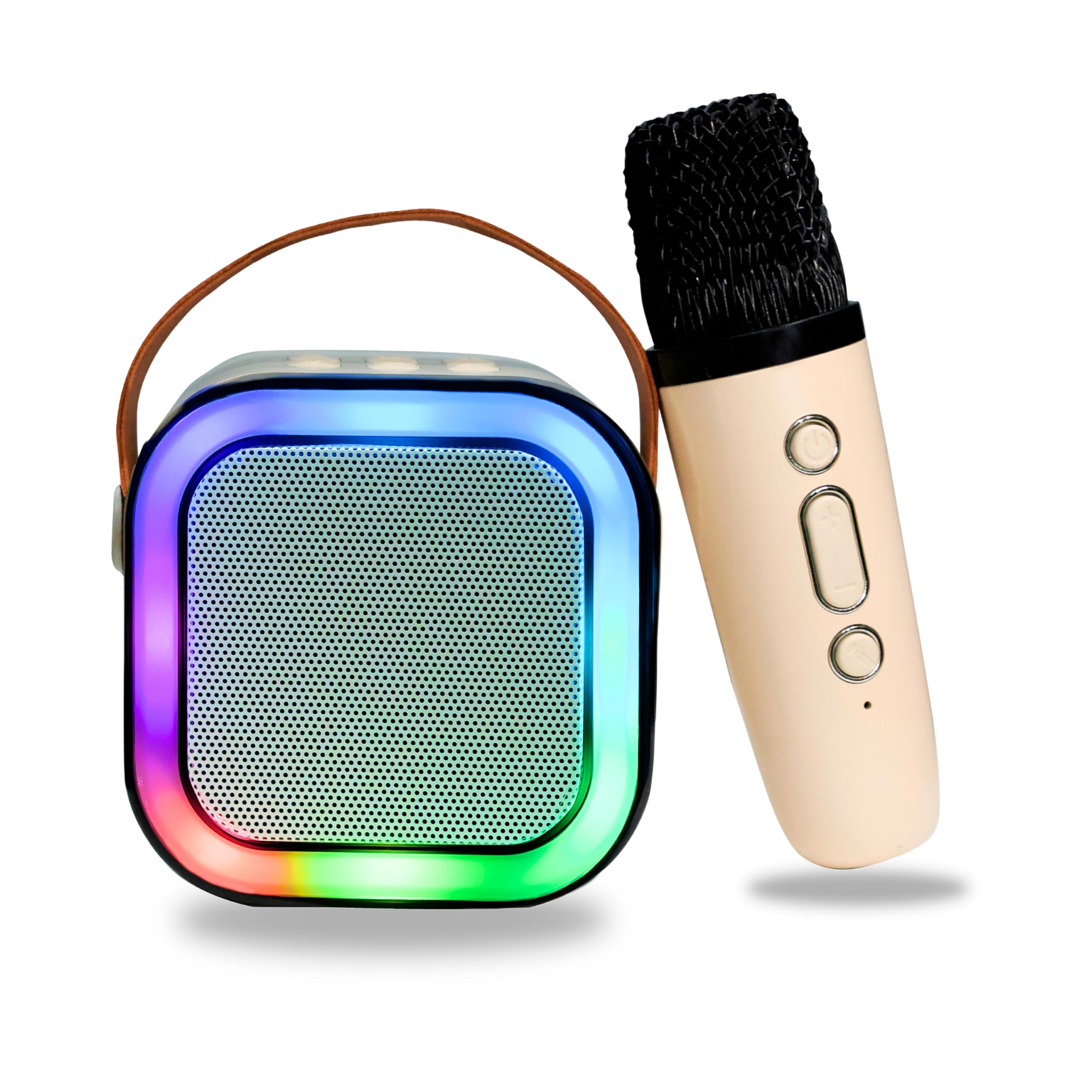 Nixvi Karaoke Machine For Kids And Adults, Portable Bluetooth Mini Karaoke Microphone Speaker With Wireless Mic And Light, Gift 