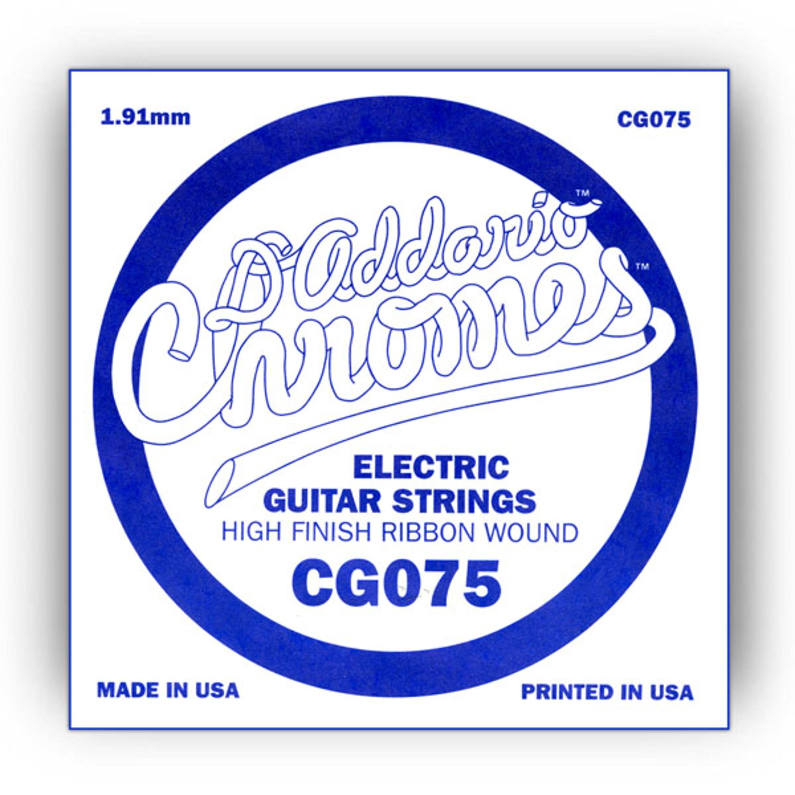 D'Addario Cg075 Flat Wound Electric Guitar Single String, .075