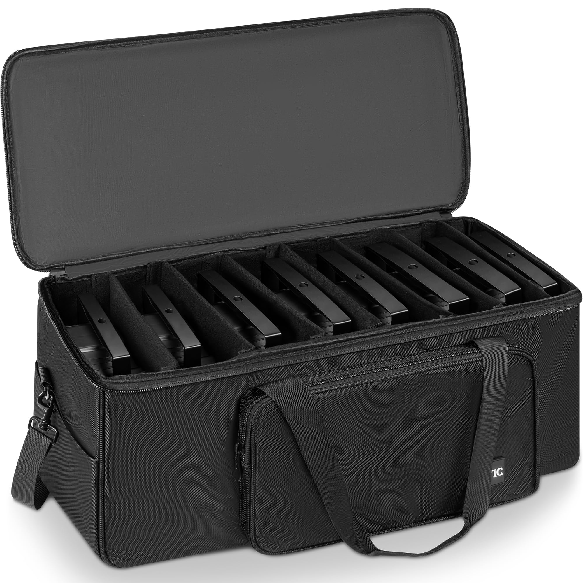 IBVIVIC DJ Par Light Bag Padded Par Lights Carry Bag 8 With Inner Dividers 29.5 x 10.2 x 11.8 inch