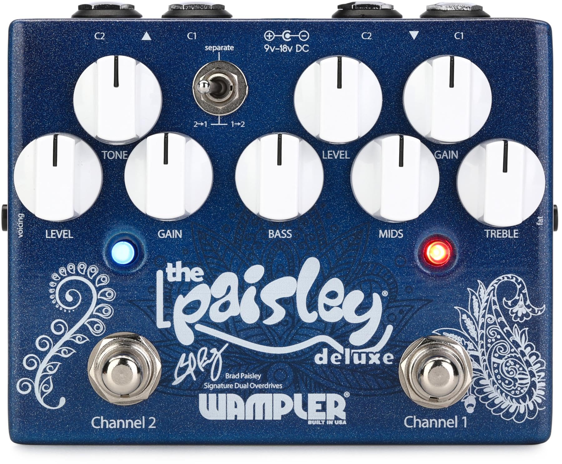 Wampler Paisley Drive Deluxe Brad Paisley Signature Dual Overdrive Guitar Effects Pedal