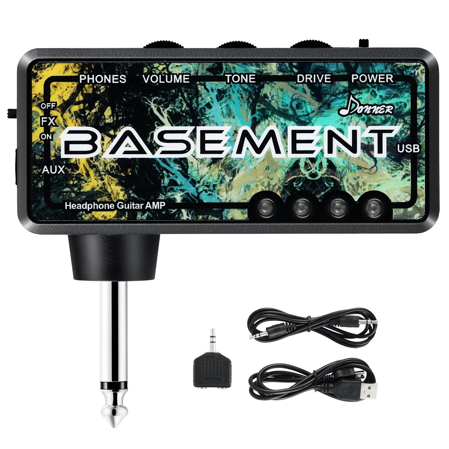 Donner Bass Guitar Headphone Amp Basement Usb Rechargeable Mini Portable Bass Headphone Amplifier For Bass Guitar