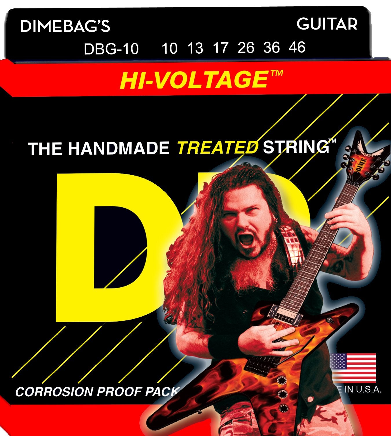 Dr Strings Electric Guitar Strings, Dimebag Darrell Signature, Treated Nickel-Plated, 10-46