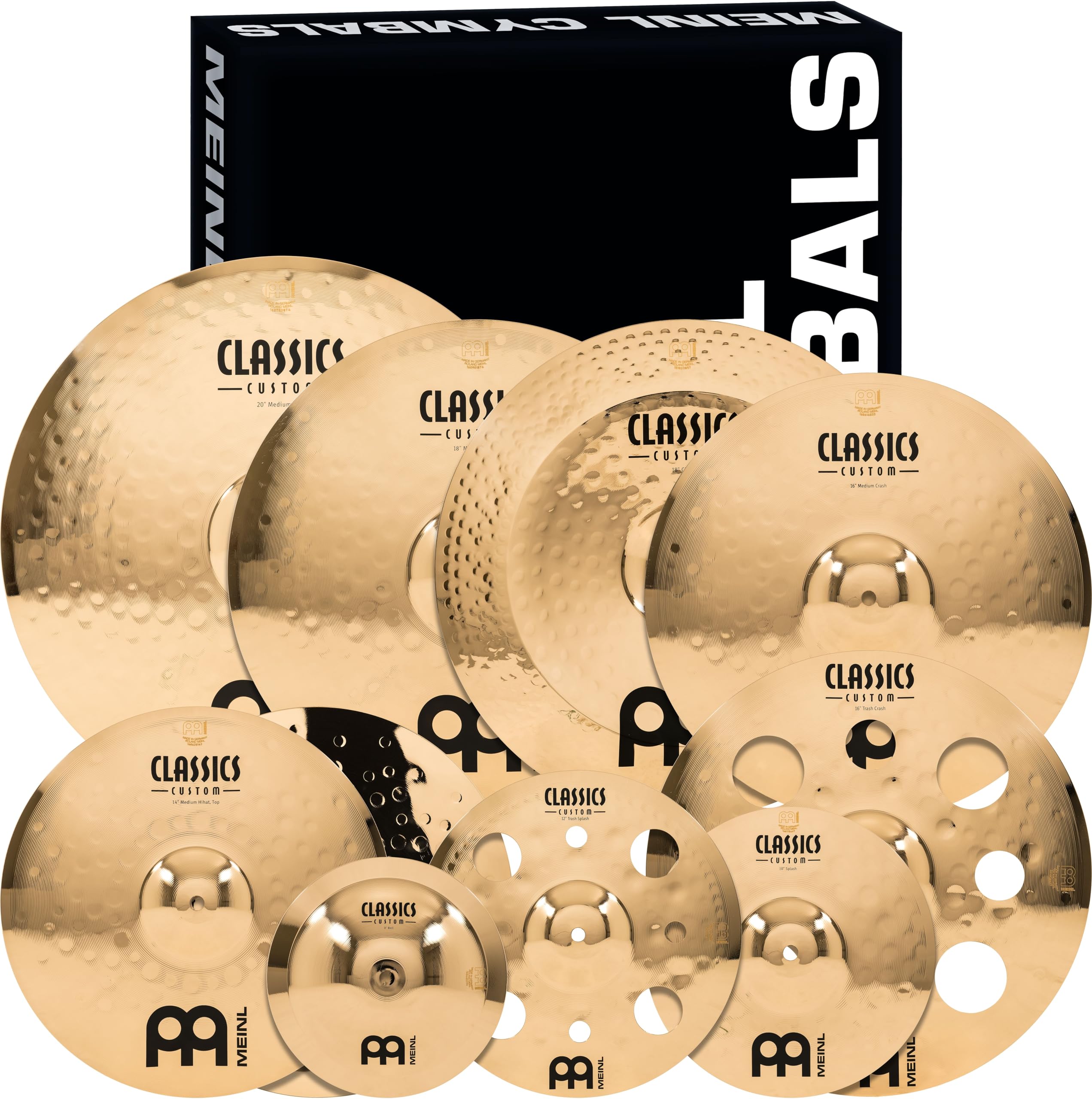 Meinl Cymbals CC4680-TRB Classics Custom Pack Triple Bonus Cymbal Box Set with FREE 8 Bell, FREE 10 Splash and FREE 12 Trash Spl