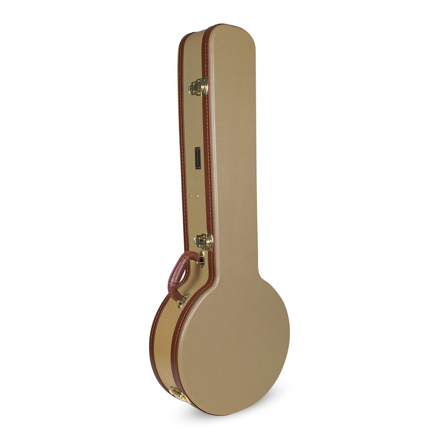 Crossrock Deluxe Wood Hard Case for 5 String Resonator Banjo, Vinyl Tweed (CRW620BJTW)