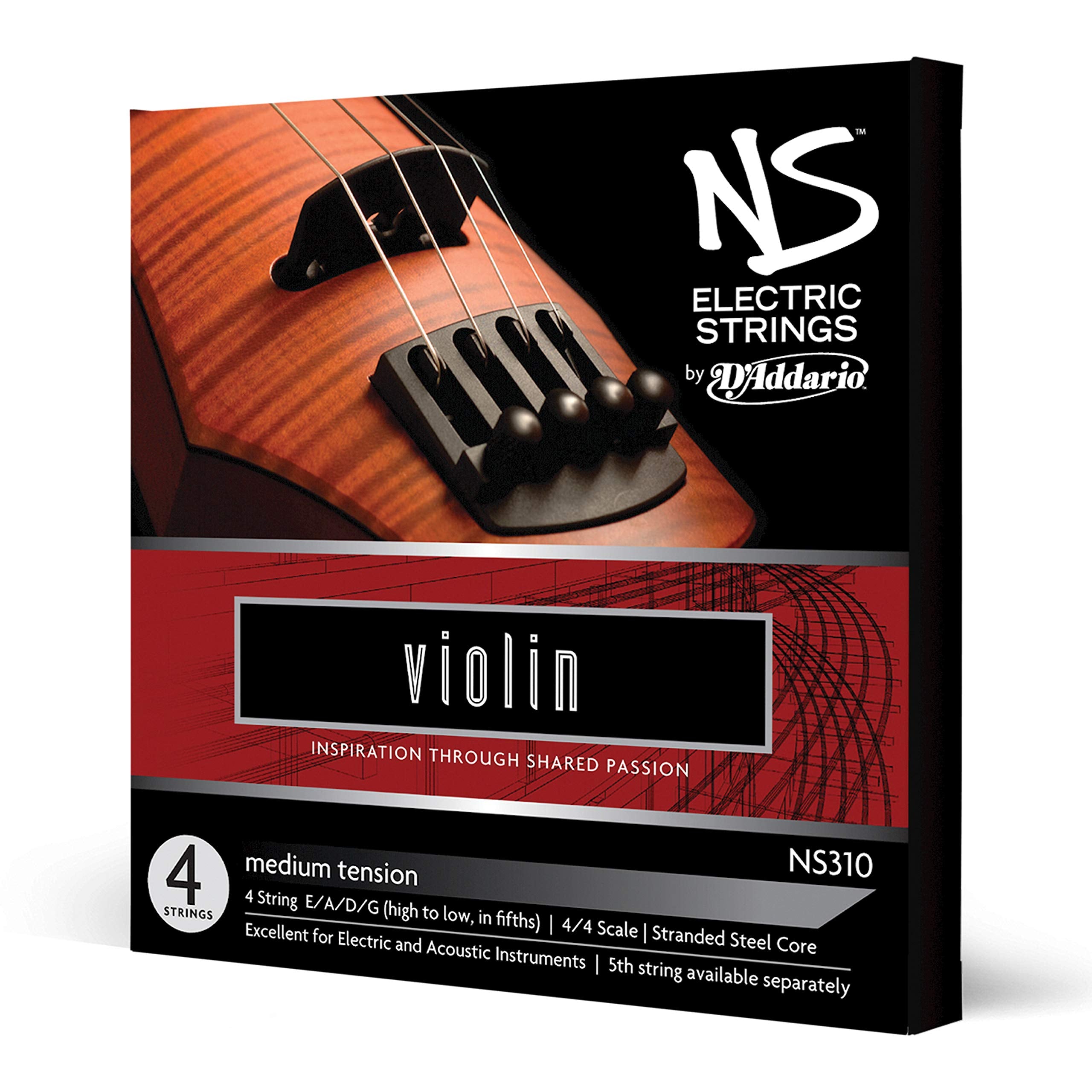 DAddario NS310 NS Electric Violin Strings, Medium