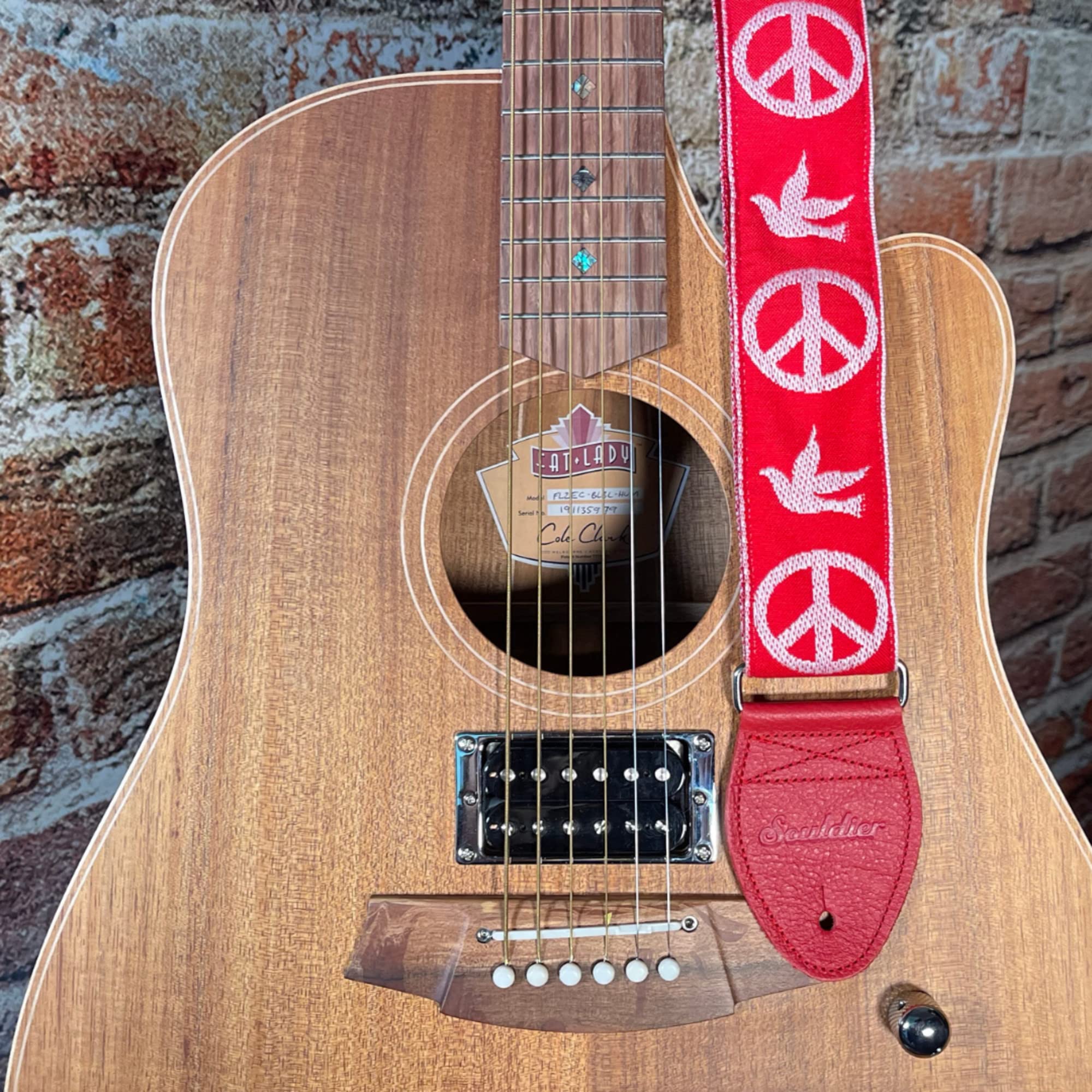 Souldier GS1026RD02RD - Handmade Seatbelt Guitar Strap for Bass, Electric or Acoustic Guitar, 2 Inches Wide and Adjustable Lengt