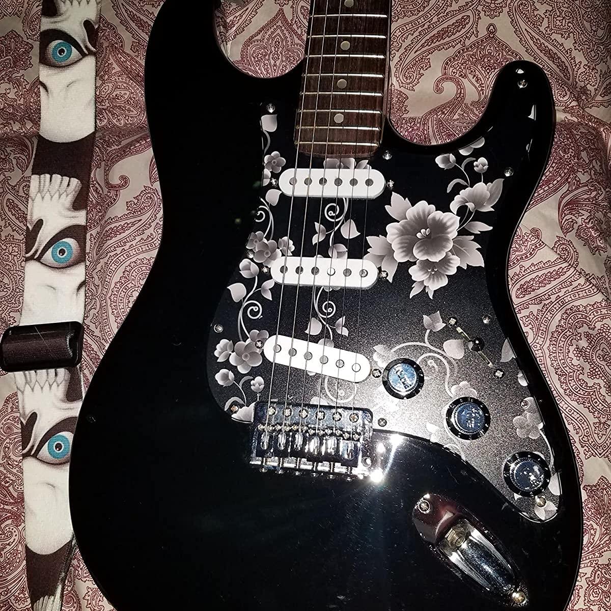 Dopro 11 Hole Strat SSS 3D Printed plastic pickguard ST Back Plate Trem Cover fits USA/Mexican FD Strat Flower Pattern