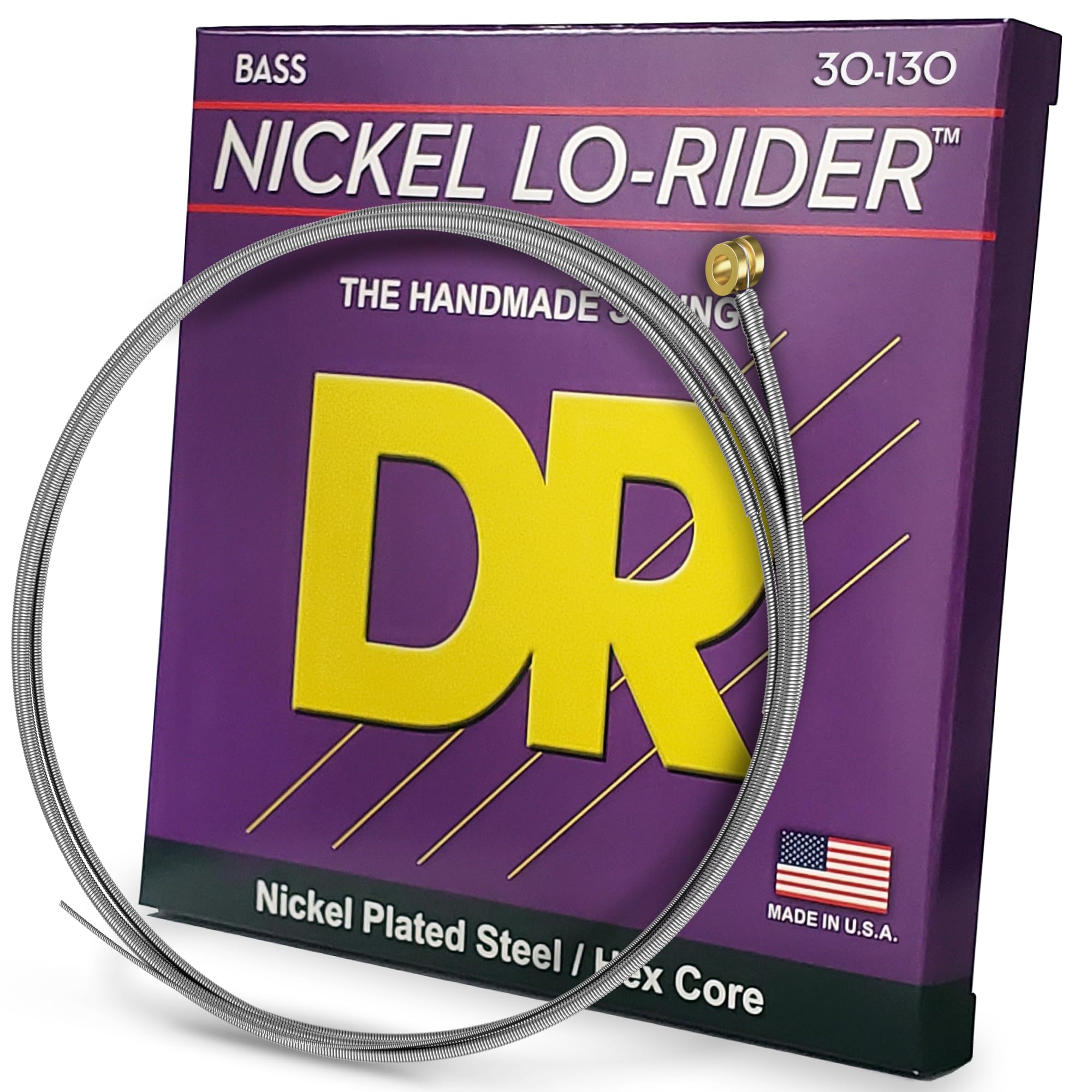 DR Strings NMH6-130 Lo-Rider Nickel Plated Bass Strings (6 String), 30-130