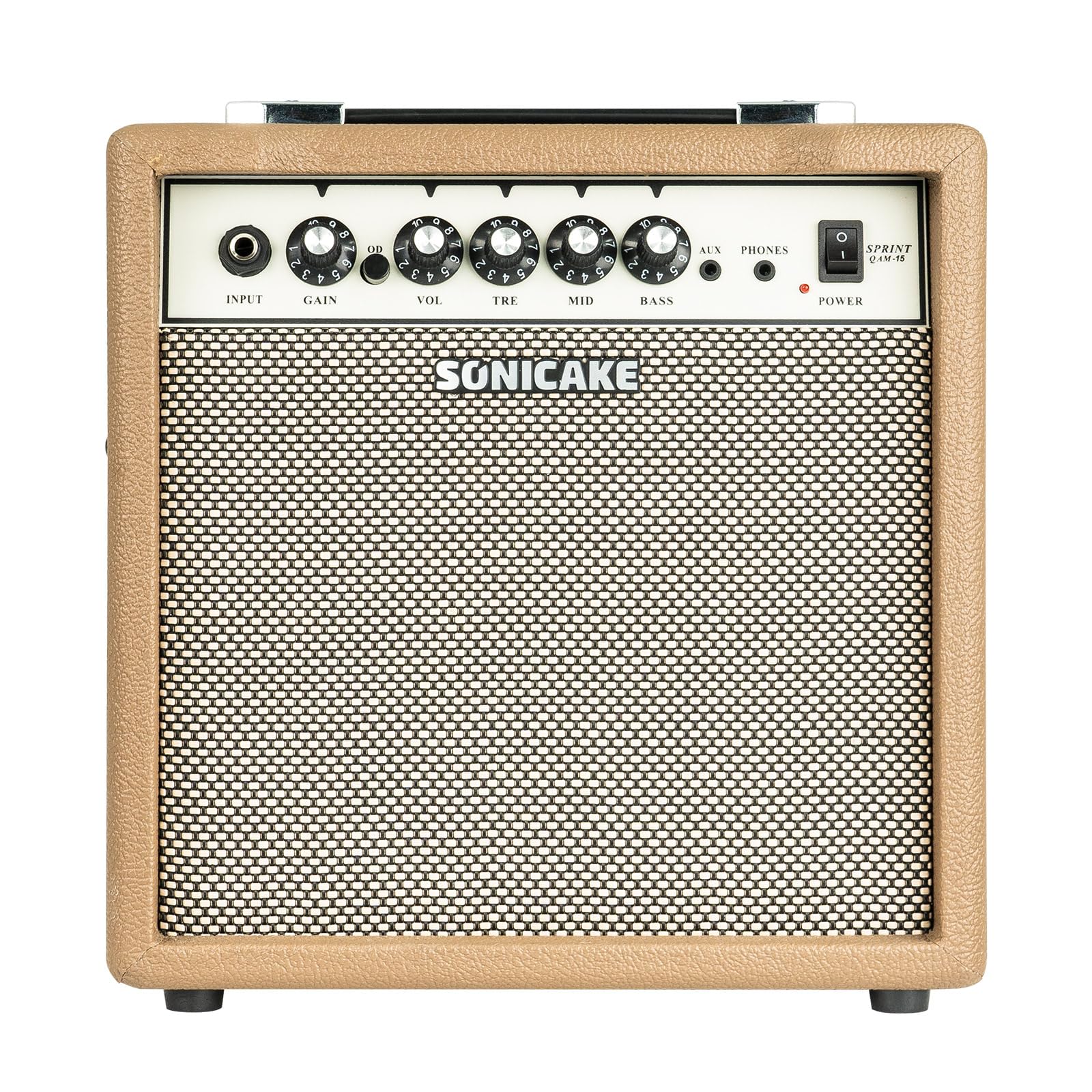 Sonicake Sprint Qam-15 15W Electric Guitar Amplifier, Portable Combo Amp With Aux Input Headphone Output, Dual-Channel And 3-Ban