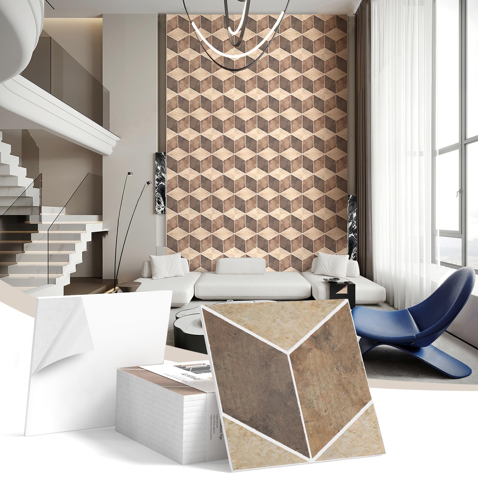 12Pack Acoustic Panels, Self-Adhesive Sound Proof Panels for Walls, Decorative Printing Sound Dampening Panels Sound Absorption 