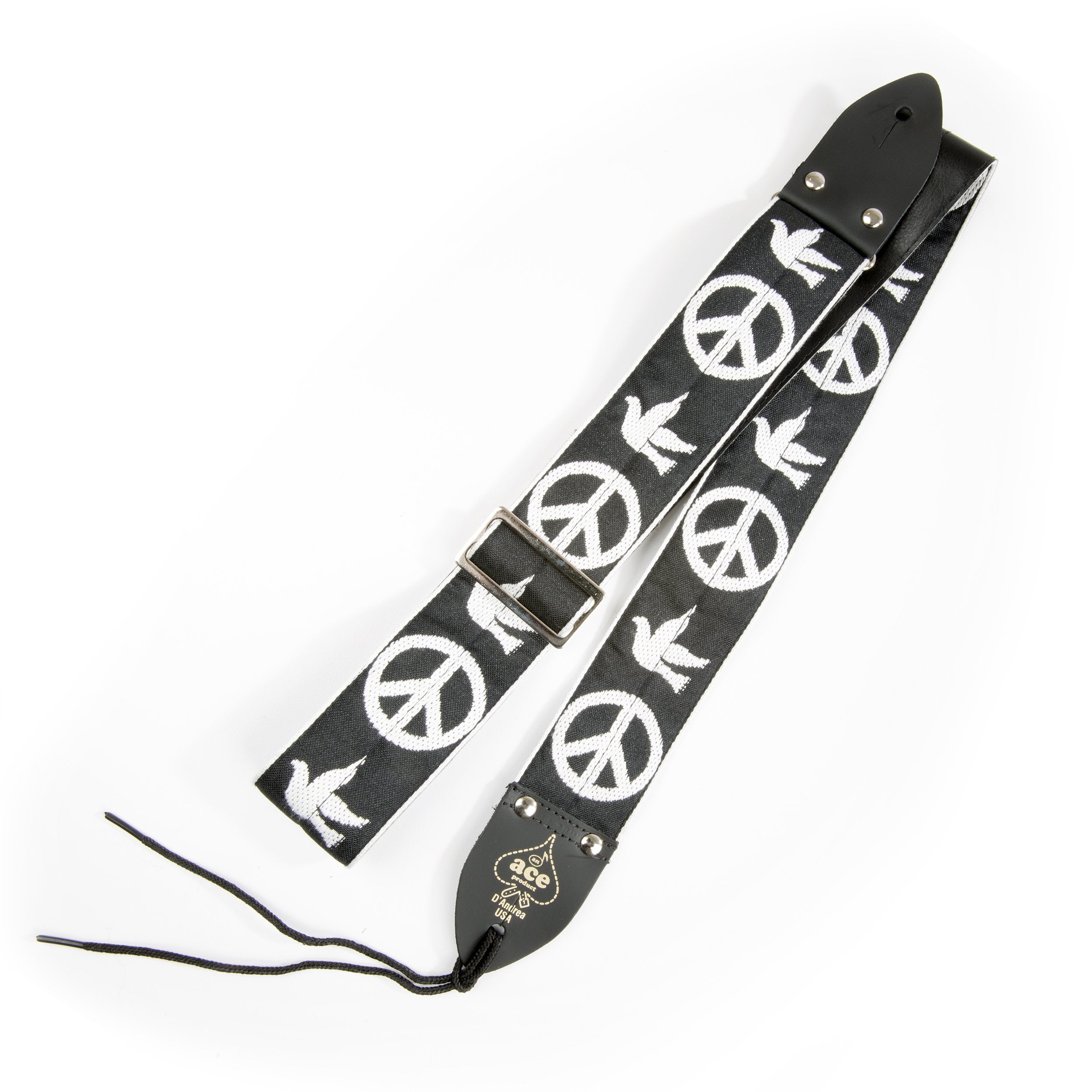 Ace Vintage Reissue Straps by DAndrea USA - Peace-Dove (Black)
