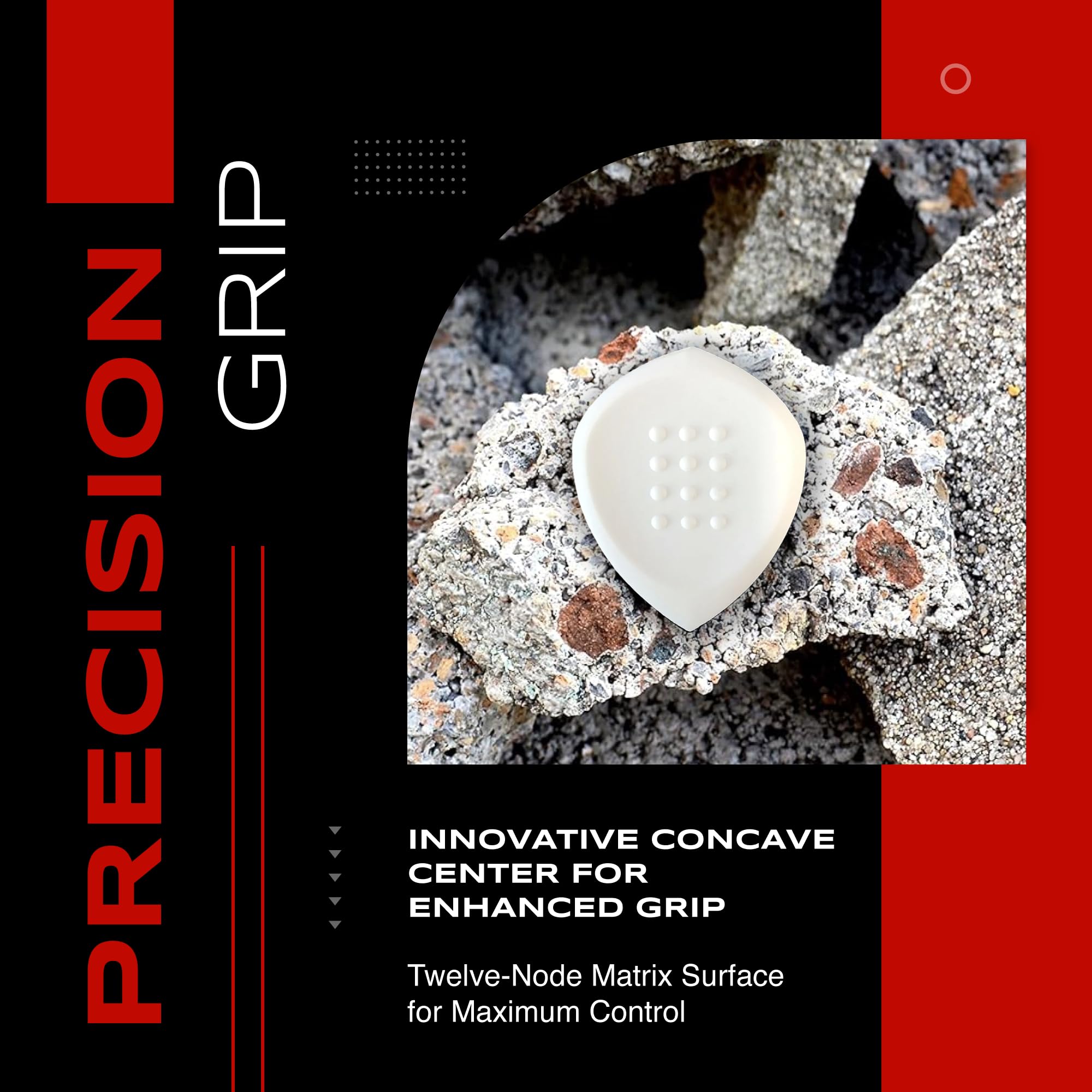 Acoustik Attak STEALTH Structured Guitar Pick - Small Beveled Guitar Picks, Unique Tone (10 Pack, White)