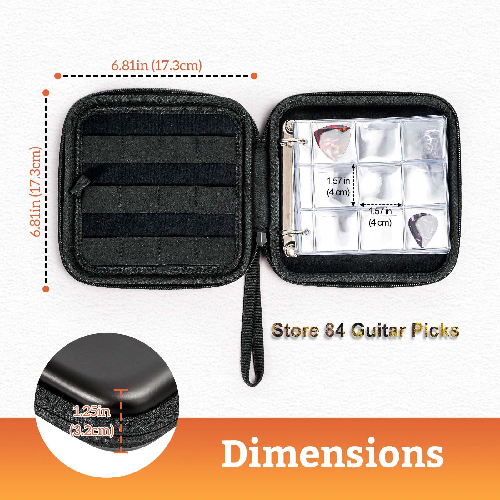 ProCase Guitar Pick Case, Pick Holder Stores 84 pcs Guitar Picks Collection Pick Storage Album Book Pick Display Water-Resistant