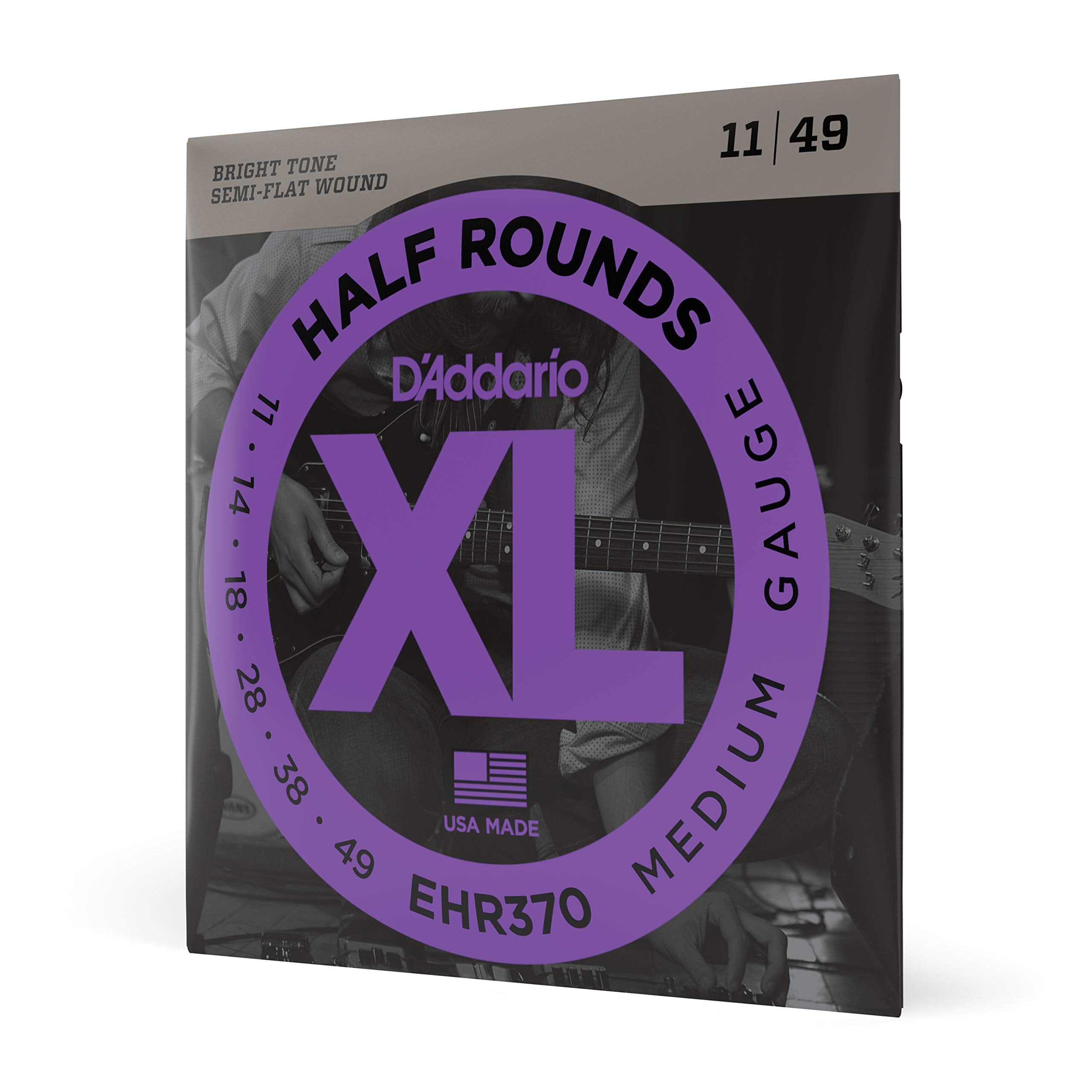D'Addario Guitar Strings - Xl Half Rounds Electric Guitar Strings - Semi-Flat Wound - Bright Tone, Smooth Feel, Reduced Finger N