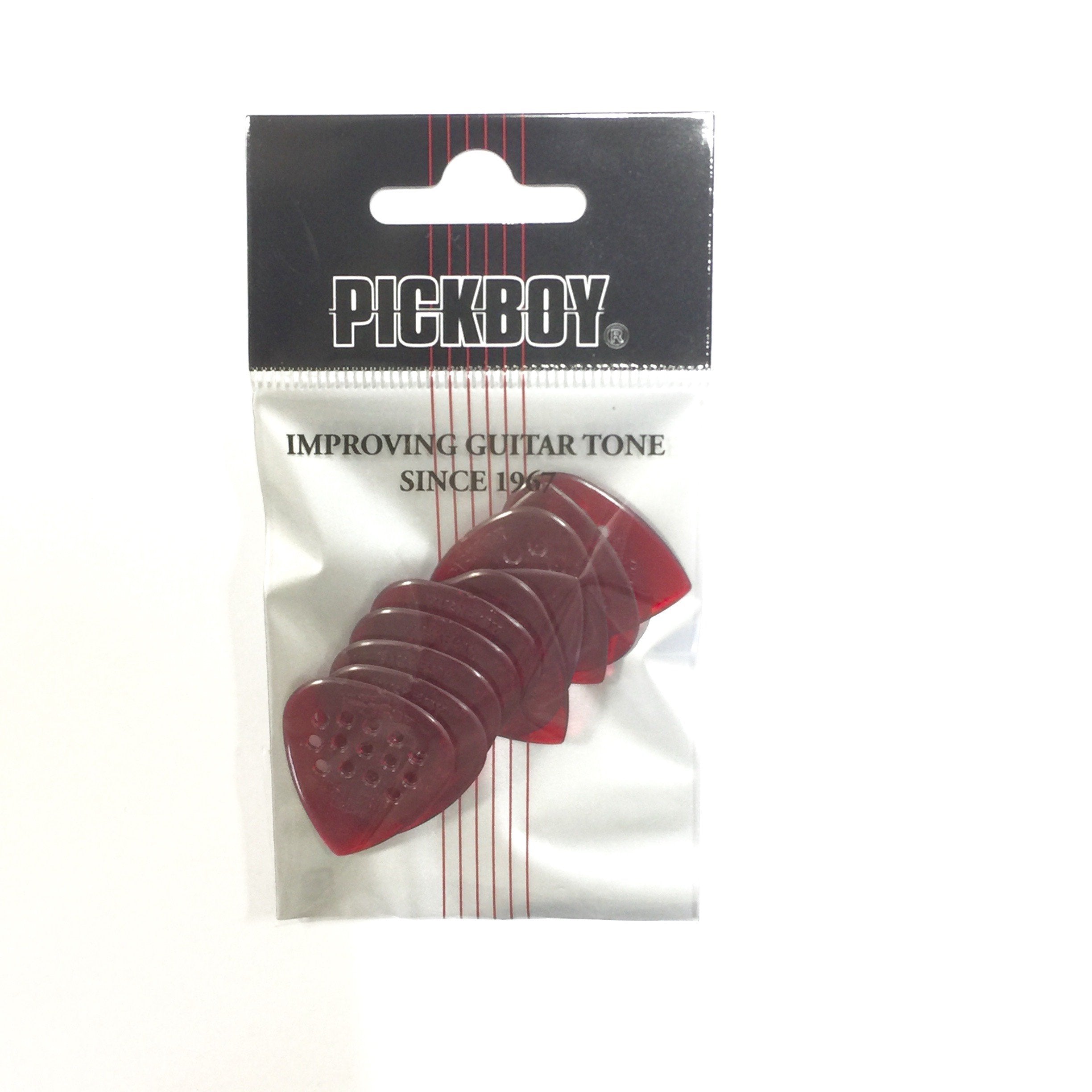 Pickboy Pos-a-Grip, Red, Polycarbonate, 0.70mm, 10 picks
