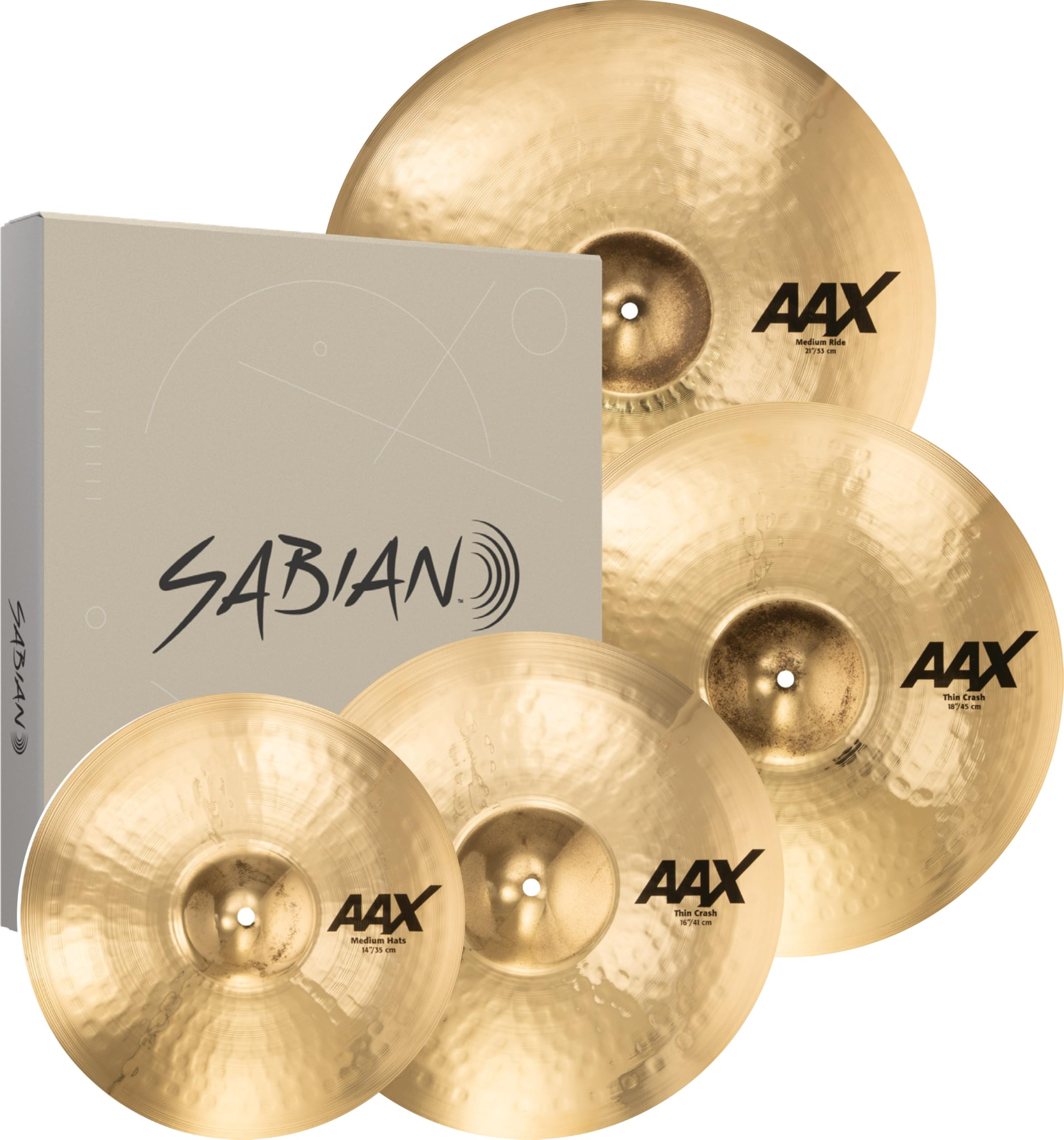 Sabian AAX Cymbal Set (14 Hats, 16 Crash, 21 Ride, 18 Crash)