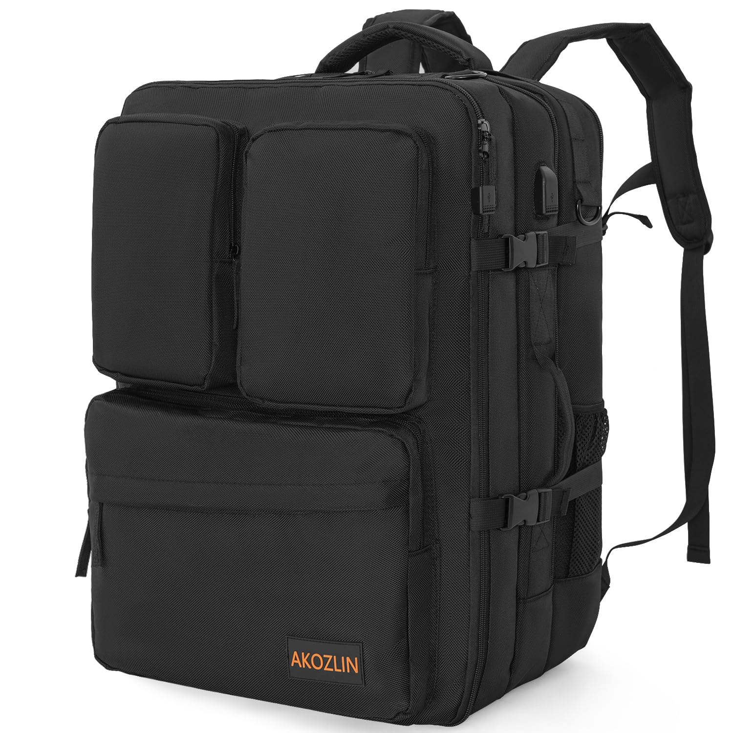 AKOZLIN DJ Mixer Travel Backpack 15x9.8x21.6 For Controller DJ Multi-Pockets With USB Port For Two Equipments,Laptop,Vinyl Recor