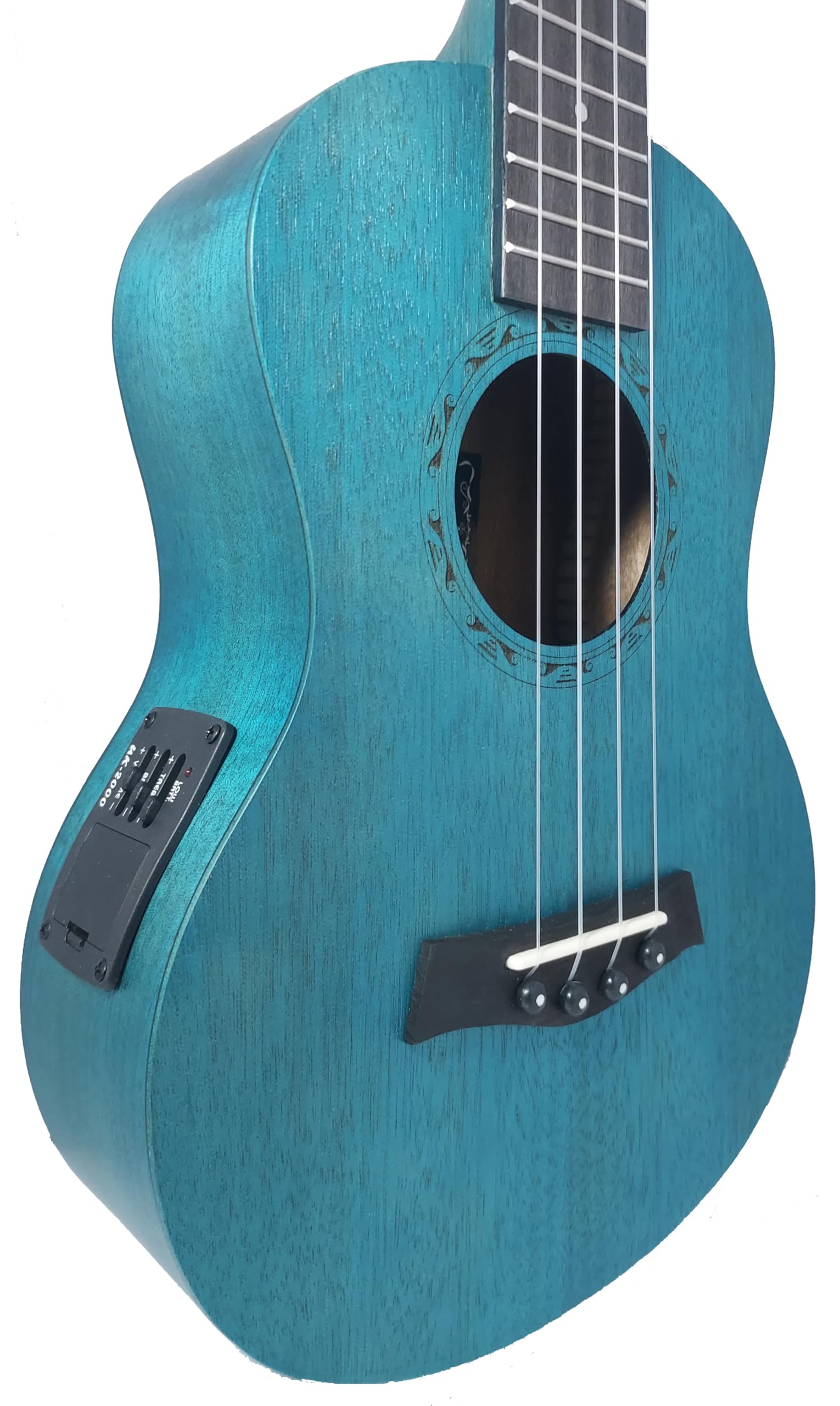 Belear Sl-19Bl Ukulele, 27 Inch Blue Semi-Acoustic Mahogany Wood
