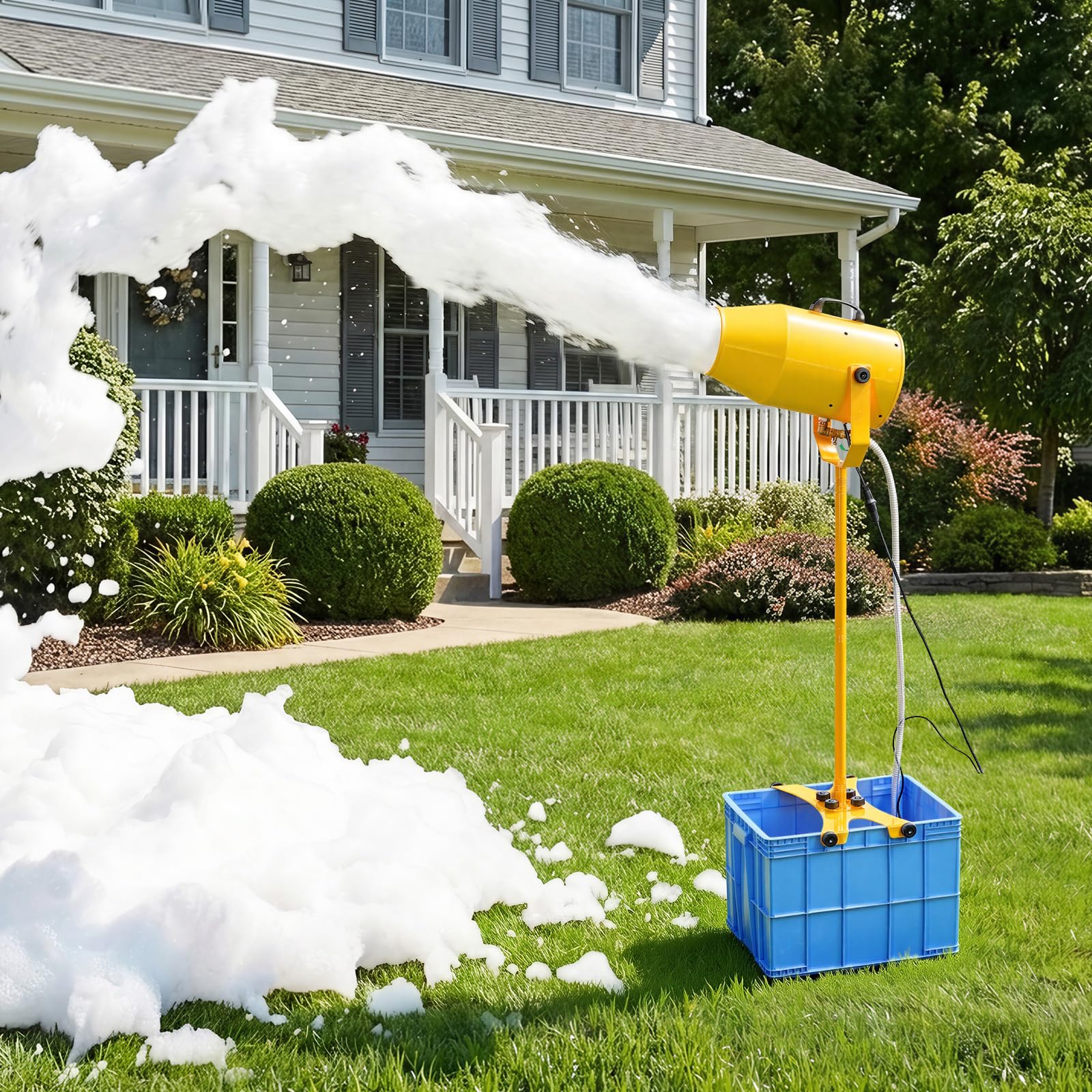 VEVOR Foam Machine, 9.84 to 16.40 ft Spray Distance Foam Cannon Party Machine, Bubble Cannon with 74QT Water Tank, Stable Vertic