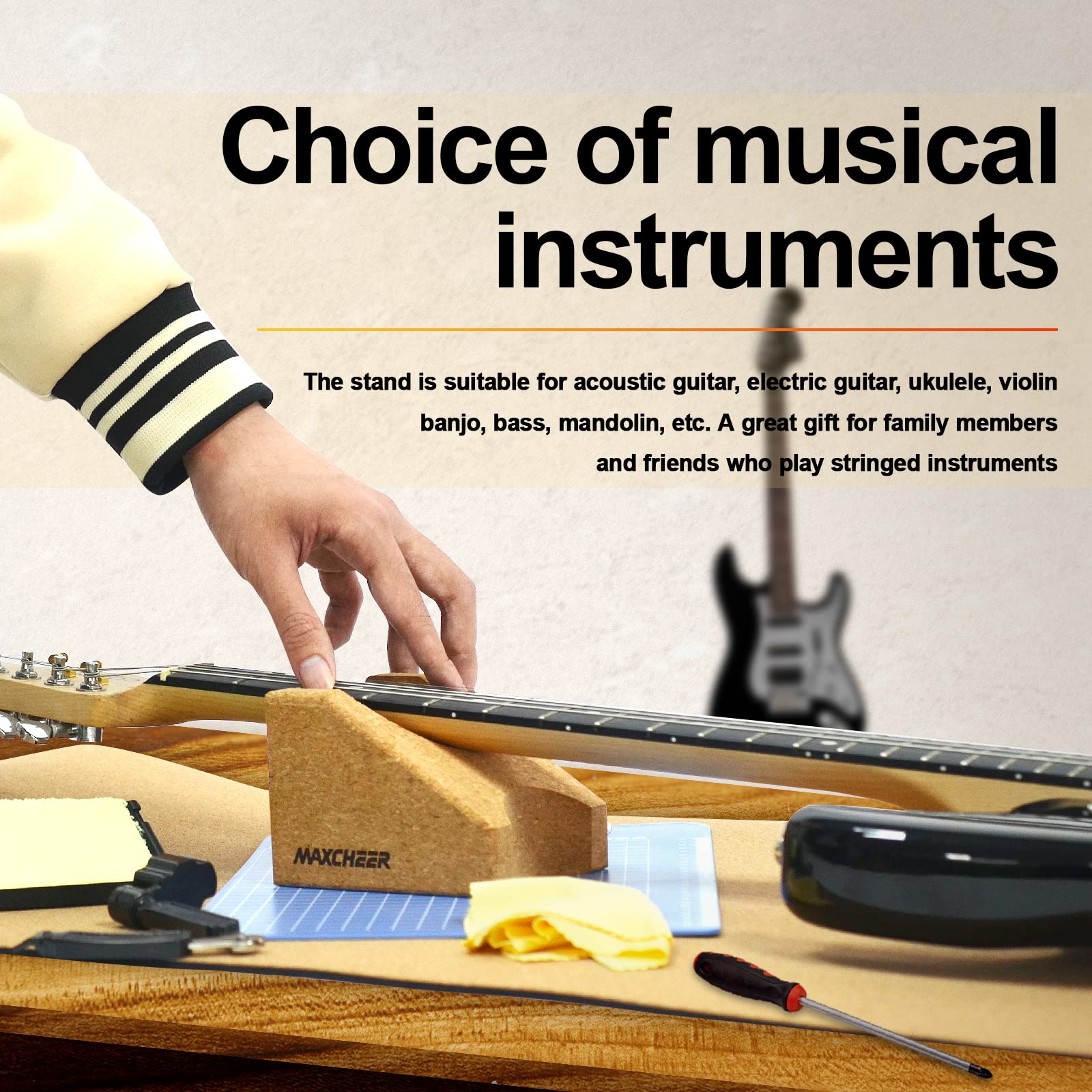 MAXCHEER Guitar Neck Rest,Guitar Neck Cradle Support Pillow String Instrument Luthier Tool,Guitar Accessories Tool Kit for Repai