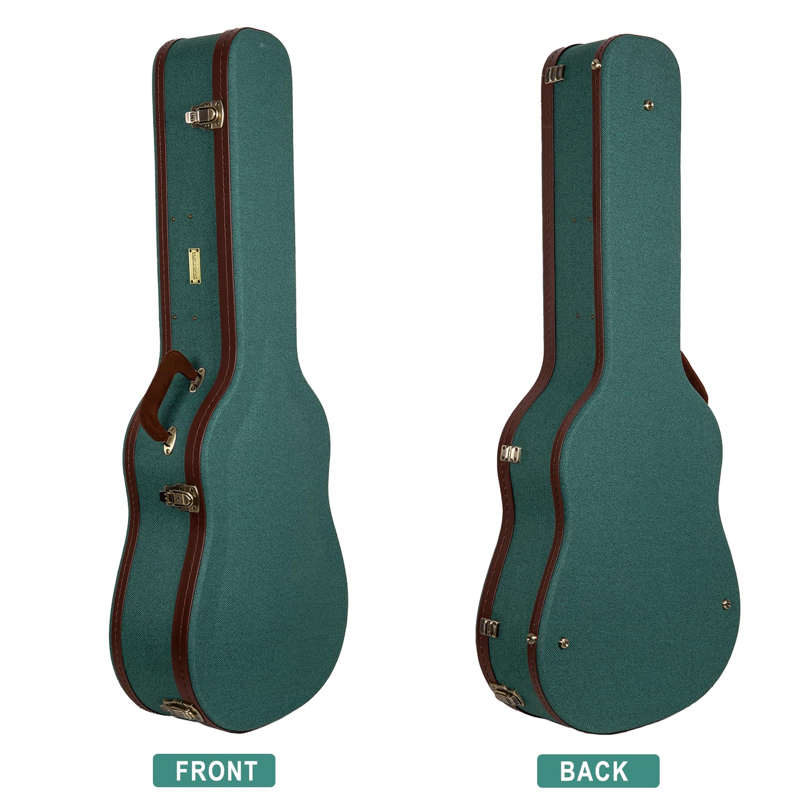 Crossrock Master Series Acoustic Guitar Case for Martin D-28 / Grand Auditorium | Malachite Blue Eco Tweed Fabric, Re-Engineered