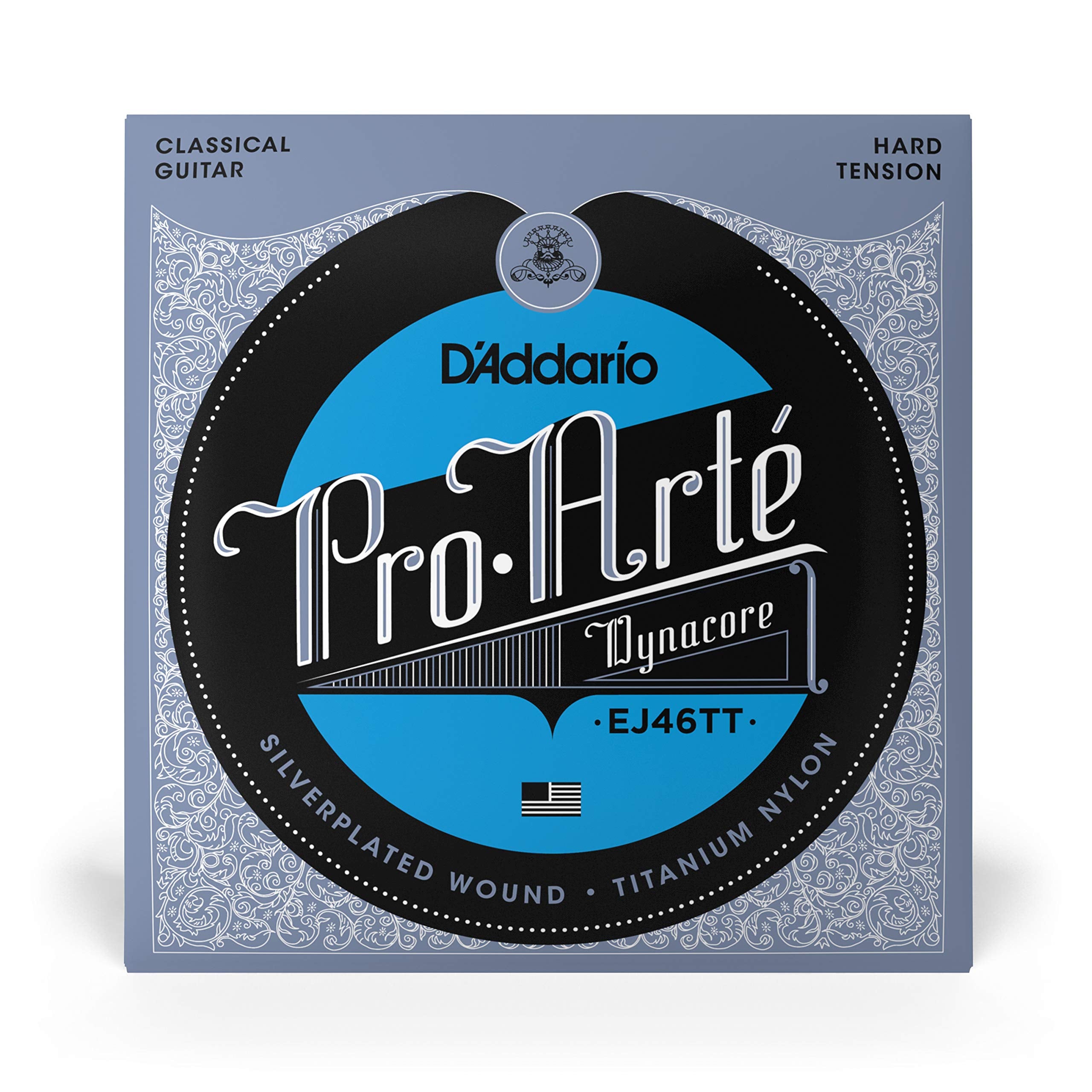 D'Addario Guitar Strings - Pro-Arte Classical Guitar Strings - EJ46TT Dynacore - Silver Plated Wrap, Composite Dynacore, Titaniu