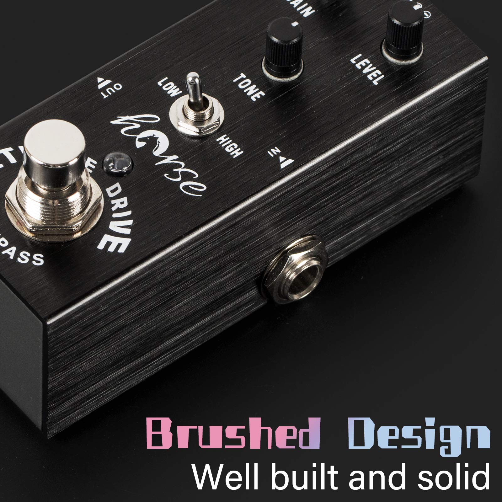 Guitar Pedal, Horse Electric Guitar Effects Pedals Mini Single Type DC 9V True Bypass (Black)