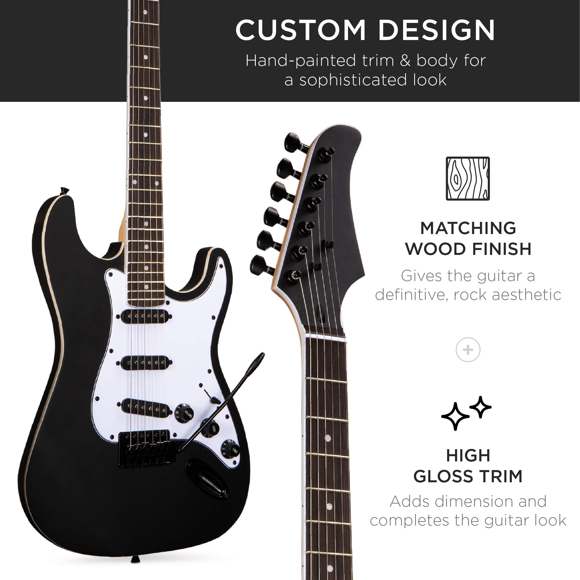 Best Choice Products 39in Full Size Beginner Electric Guitar Starter Kit w/Case, Strap, 10W Amp, Strings, Pick, Tremolo Bar - Je