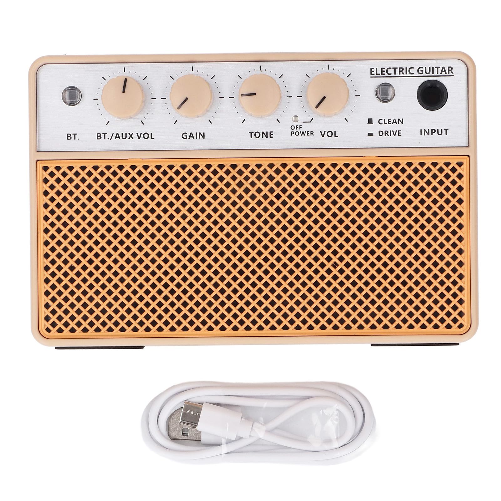 Yuyte 10W Bass Amplifier, Clean Channels And Drive, Portable And Powerful, 4 Hours Playtime, Guitar Amplifier With Bt And Inputs