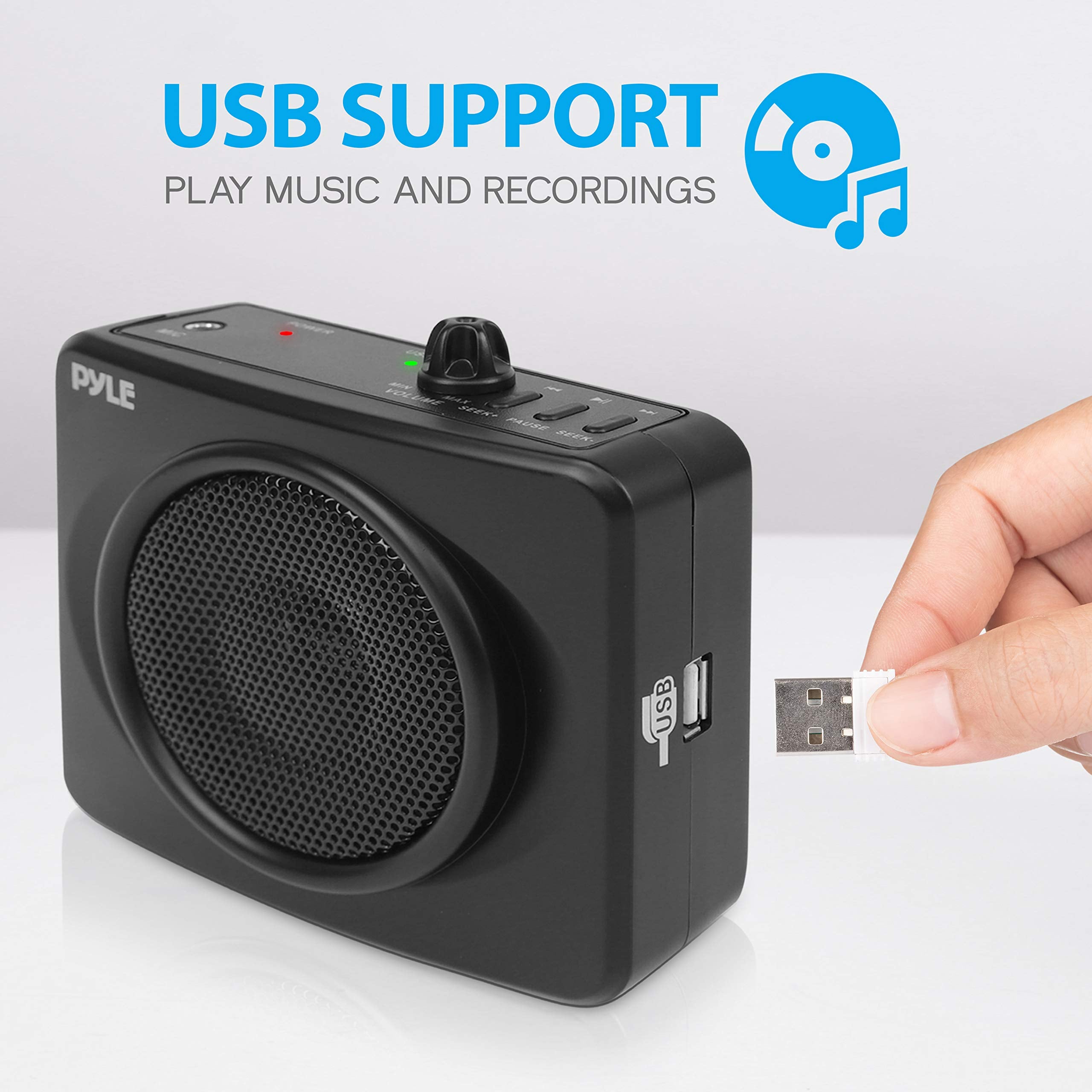 PYLE-PRO Portable Waist-Band PA Speaker System - Compact Voice Amplifier and Headset Microphone Set with Built-in Rechargeable B