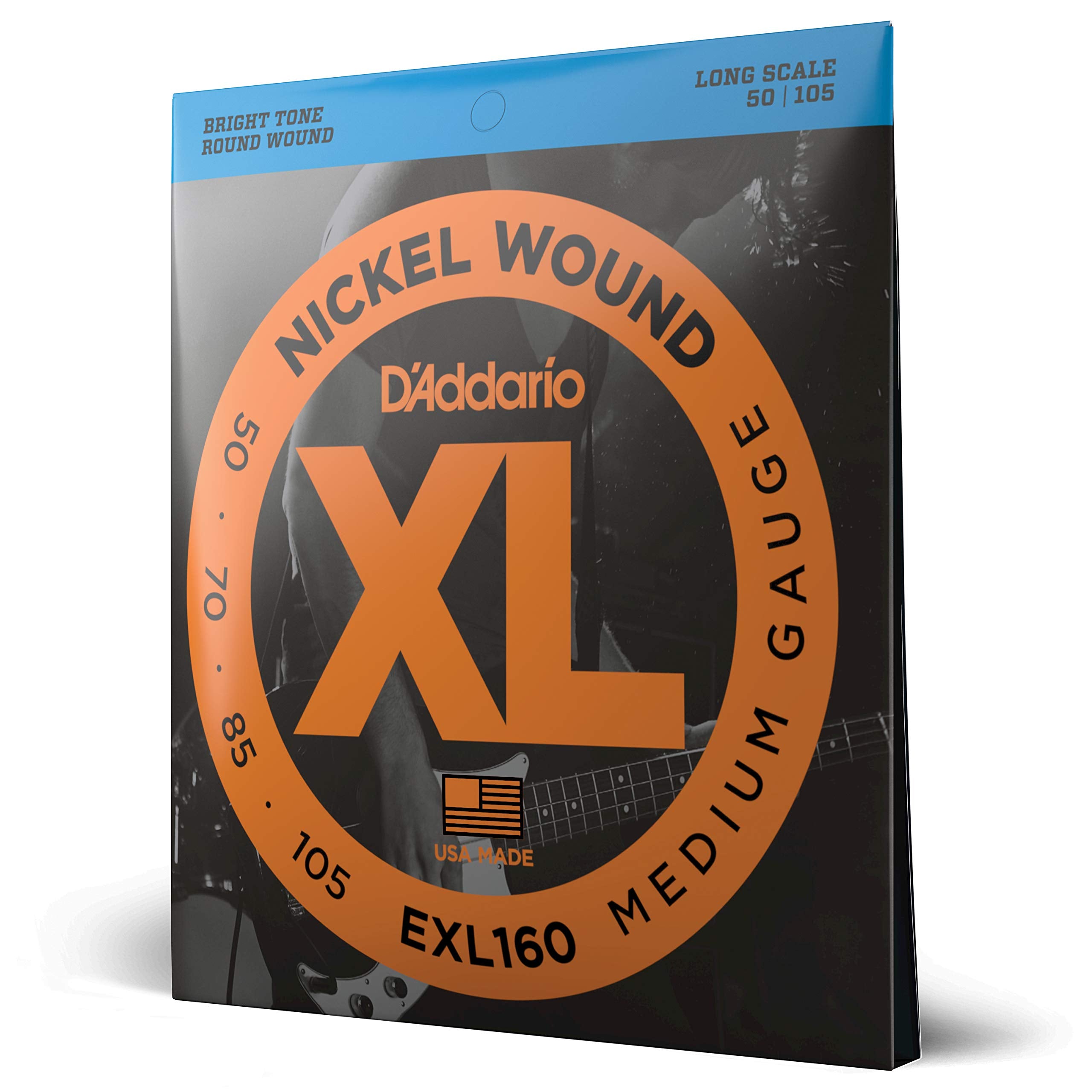 Daddario Bass Guitar Strings - Xl Nickel Bass Strings - Exl160 - Perfect Intonation, Consistent Feel, Powerful Durability - For