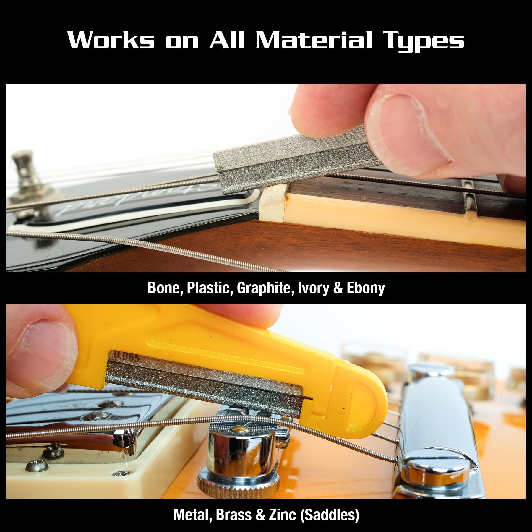 MusicNomad 6 pc. Electric Guitar Diamond Coated Nut File Set - Super Light Strings (MN667)