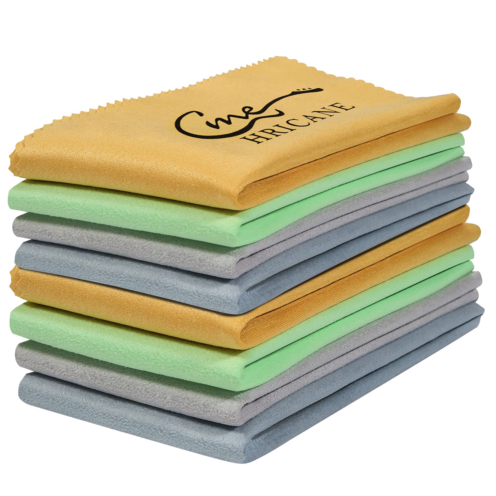 Hricane Guitar Cloths Ultrafine Fiber Suede (8-Pack 12''X12'') Plush Polishing Cloths For Musical Instruments Premium Polishing