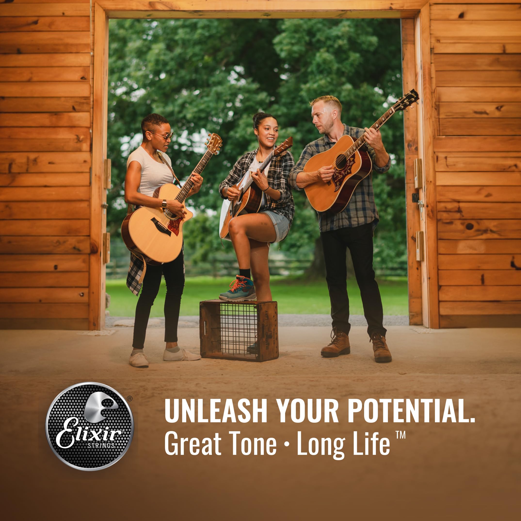 Elixir Strings, Acoustic Guitar Strings, Phosphor Bronze with NANOWEB Coating, Longest-Lasting Rich and Full Tone with Comfortab