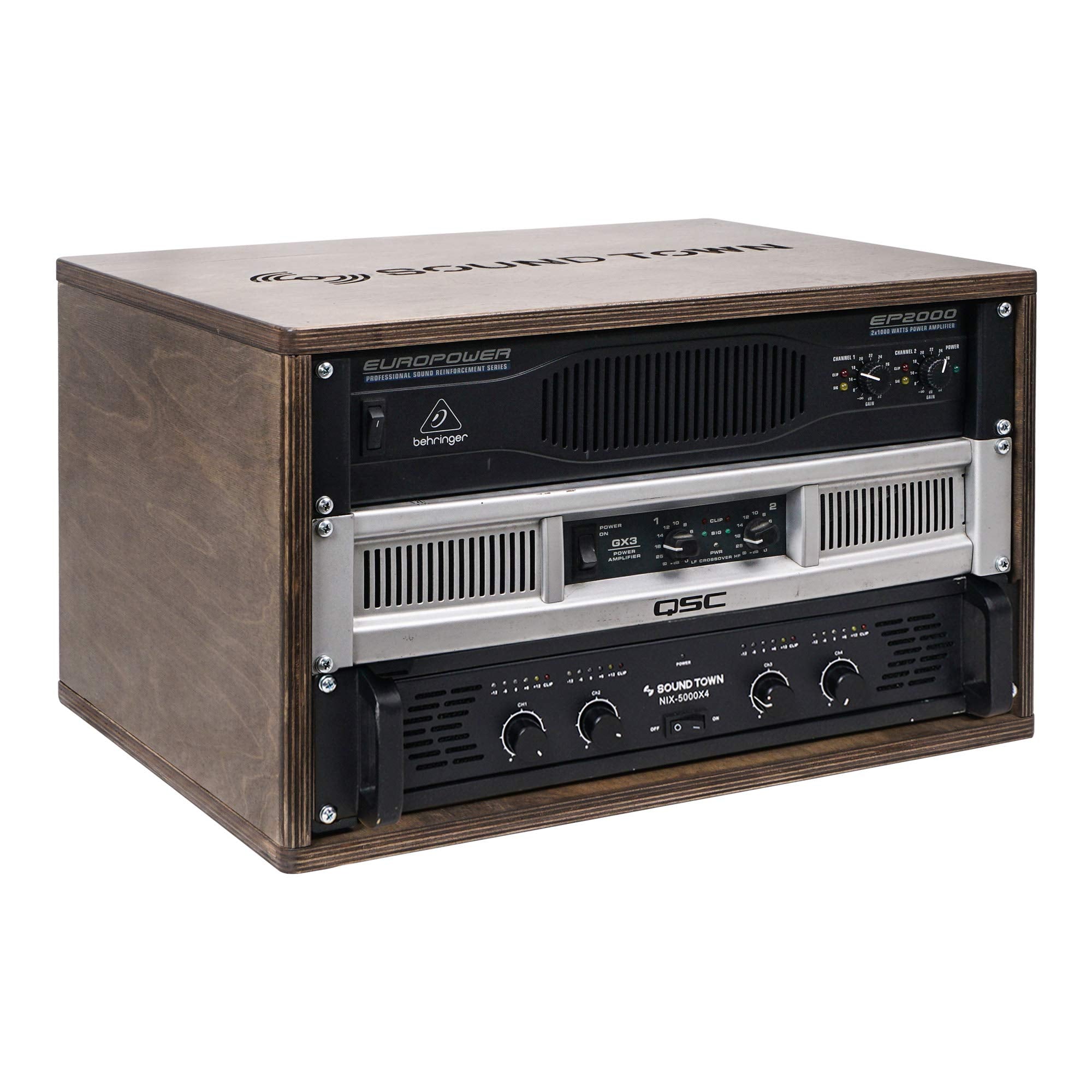 Sound Town DIY 6U Studio Rack with Solid Baltic Birch Plywood, Weathered Brown (SDRK-Y6B)