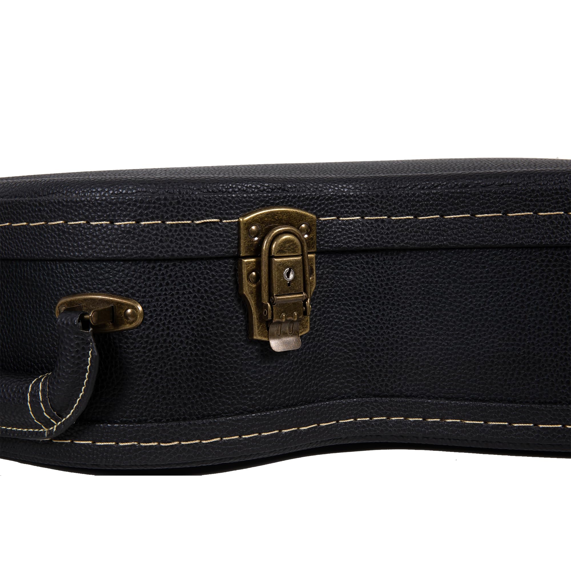 Crossrock Wooden Guitar Case -Fits 4/4 Classical Nylon String Guitars- Vintage Hardware, Sponge Lining, Metal Feet, Storage Spac