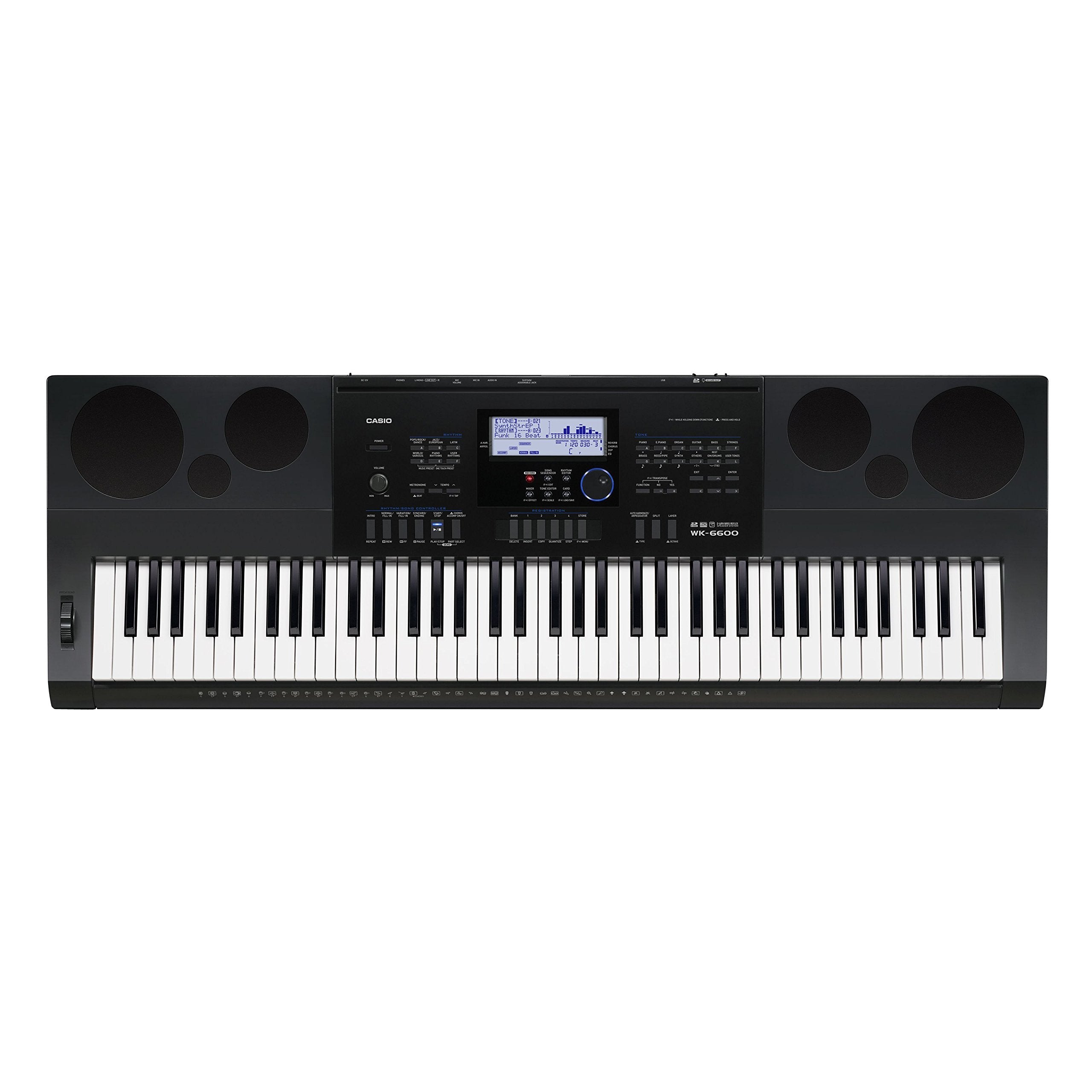 Casio Wk6600 76-Key Workstation Keyboard With Power Supply And Piano Tones