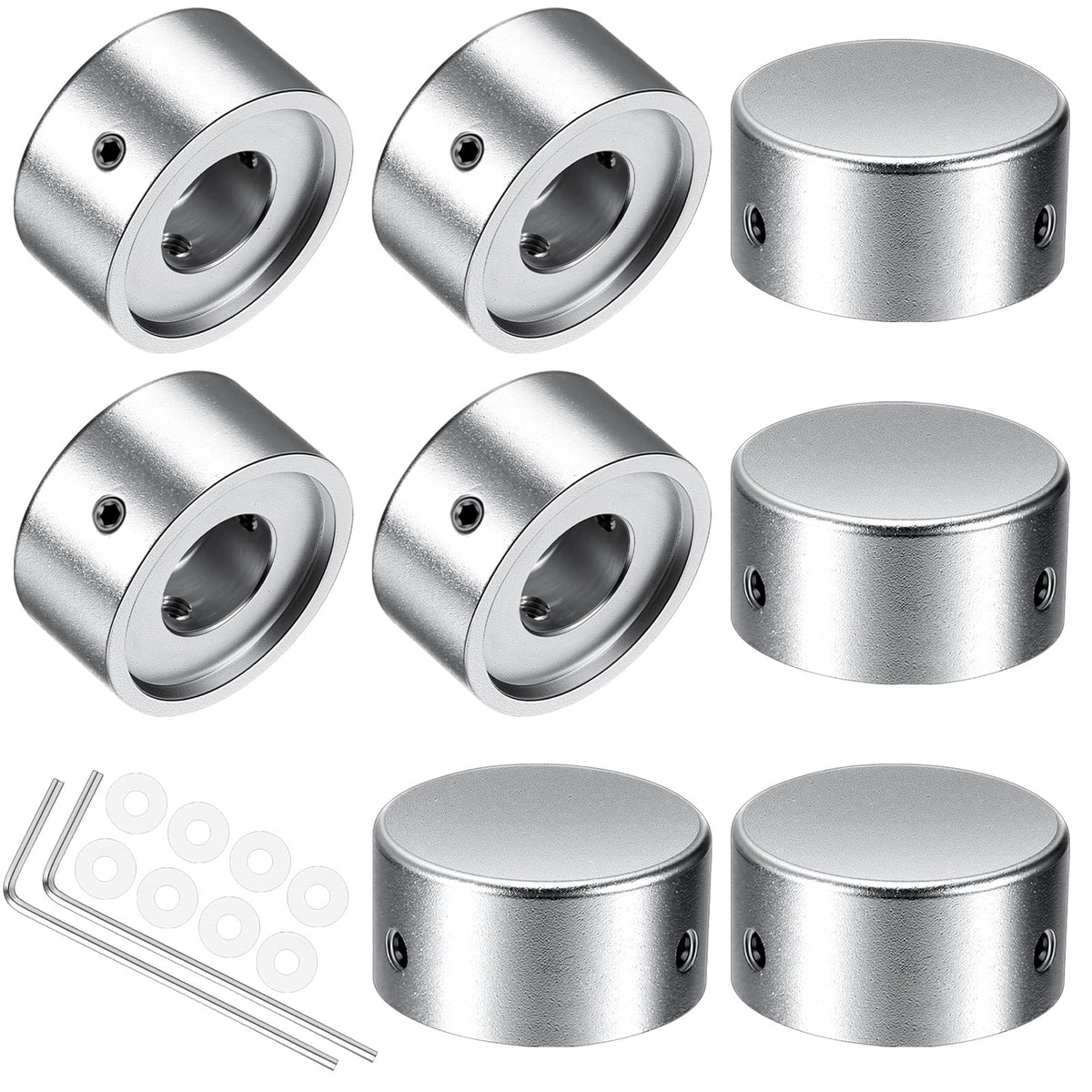 Pedal Footswitch Topper Metal Barefoot Pedal Buttons With 3 Screws And Rubber Insert Fit Tightly On Common Pedal Switches(3/8''1