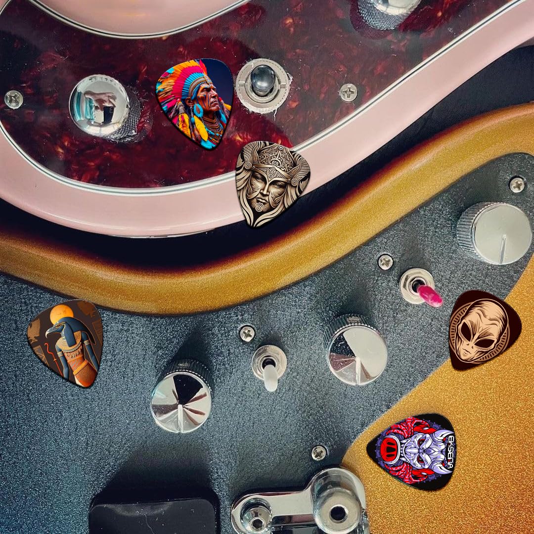 Guitar Picks,24 Pack Guitar pick Medium Thickness,Guitar Picks Variety Pack for Electric Acoustic Guitar, Bass, Ukulele (Mix-11)